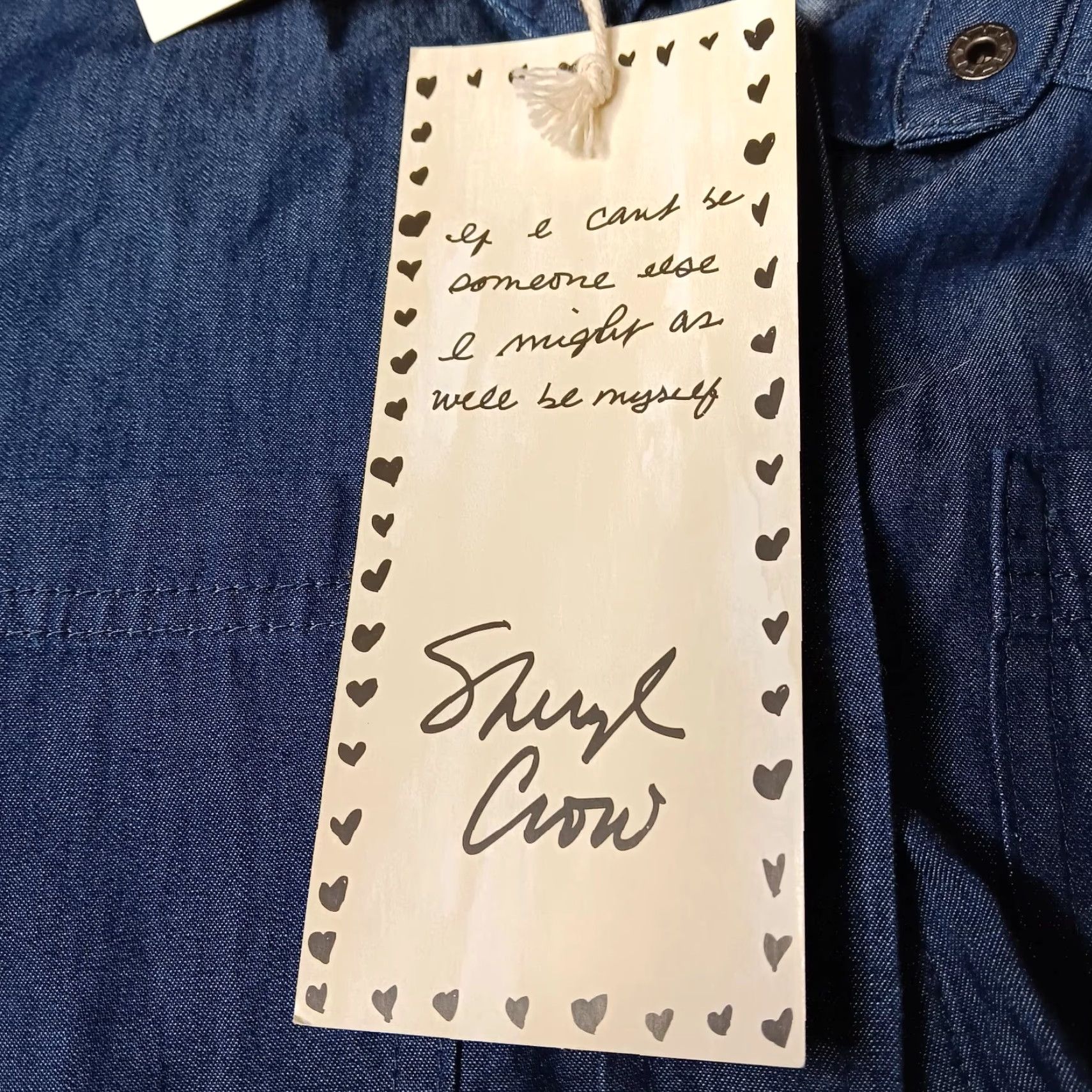 Vintage VINTAGE Cheryl Crow Be Myself Women’s Chambray Long Sleeve Snap Shirt Medium Blue Butterfly EUC Size M / US 6-8 / IT 42-44 - 5 Thumbnail