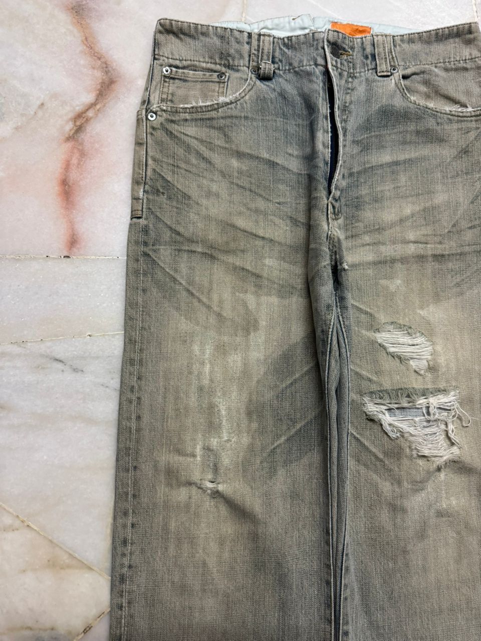 Vintage 💥Grunge💥Montage Very Rare Thrashed Rusty Insane Baggy Jean Size US 30 / EU 46 - 4 Thumbnail