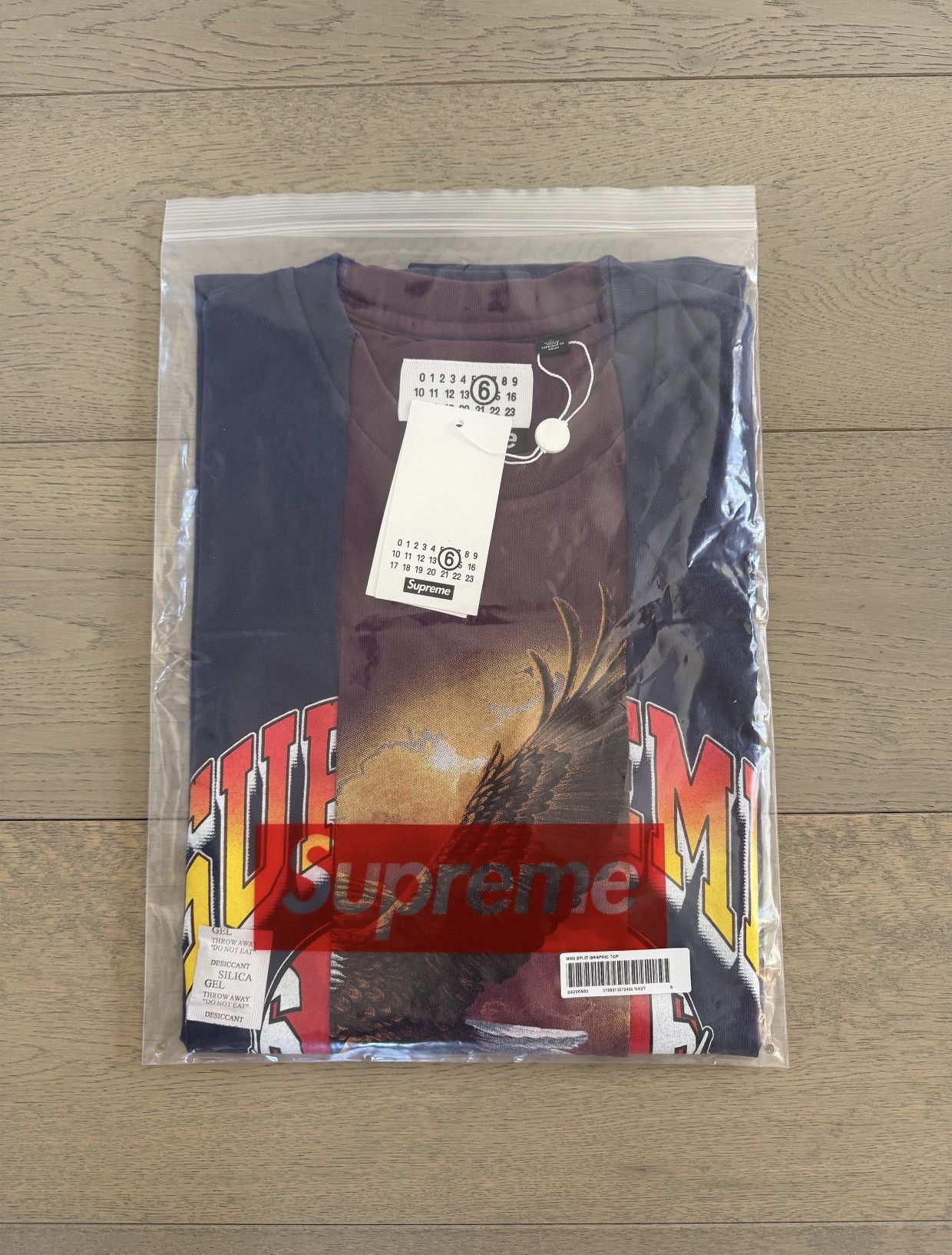 Supreme x Maison Margiela MM6 - Split S/S Top/ Tee; navy * S