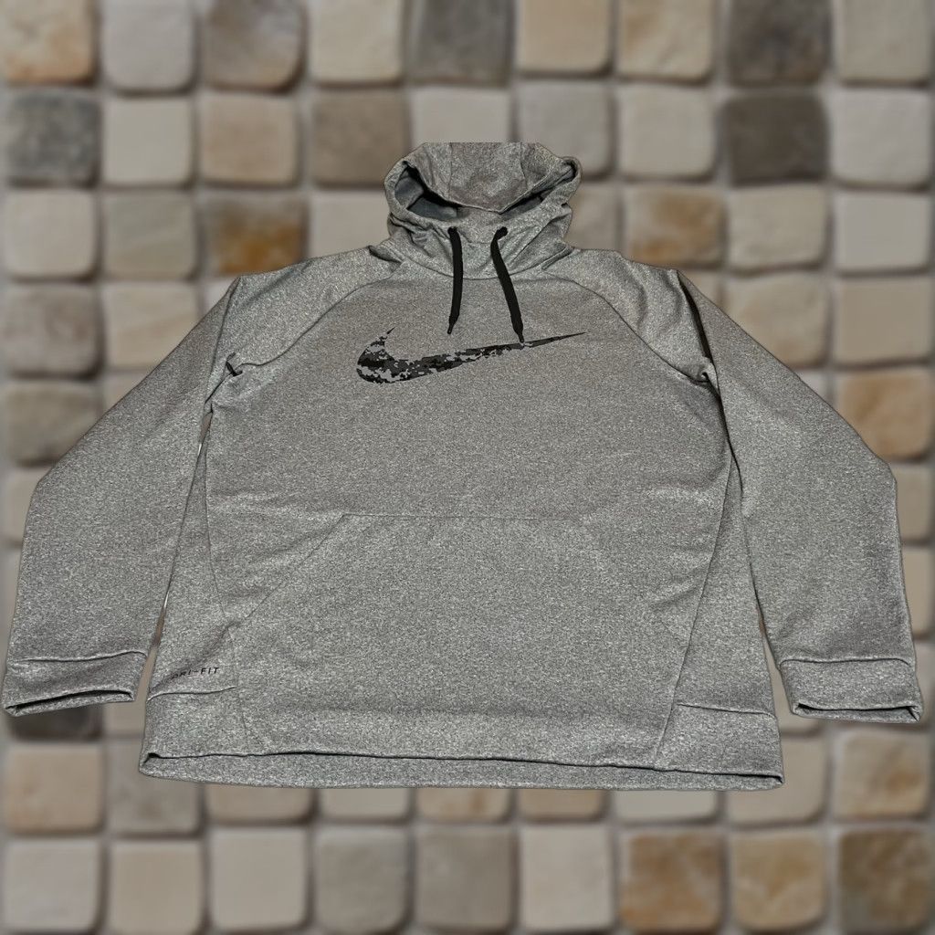 Nike Nike Hoodie Men L Gray Camo Center Swoosh Pullover Sweatshirt Dri Fit Sweatshirt Size US L / EU 52-54 / 3 - 1 Thumbnail