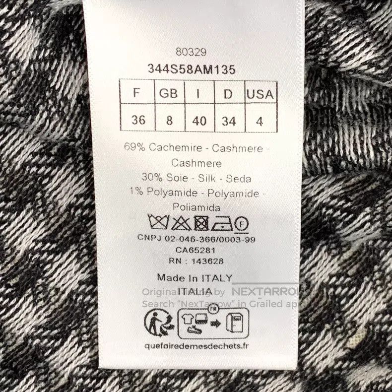 Dior Dior Color-matched bee embroidery checkerboard cashmere kn Size XS / US 0-2 / IT 36-38 - 6 Thumbnail