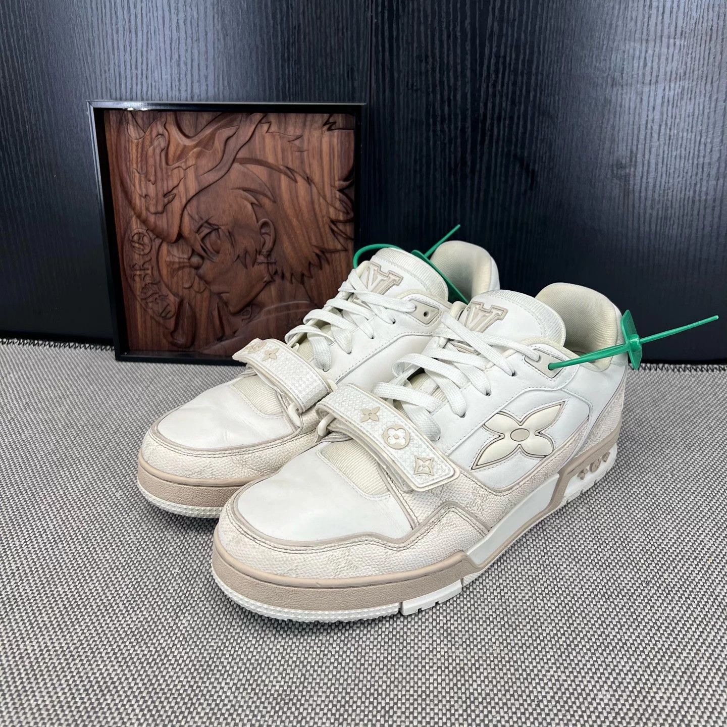 Louis Vuitton LV Trainer Beige Velcro Strap US8 Like New Size US 9 / EU 42 - 1 Thumbnail