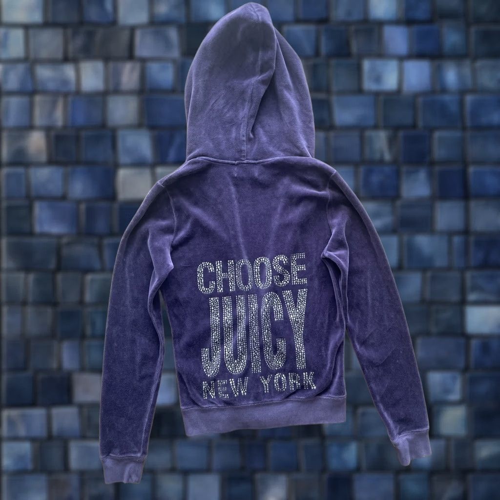 Juicy Couture VINTAGE Juicy Couture Velour Hoodie Women S Purple 90s Rhinestones Full Zip Juicy Couture Girls? Size S / US 4 / IT 40 - 1 Thumbnail