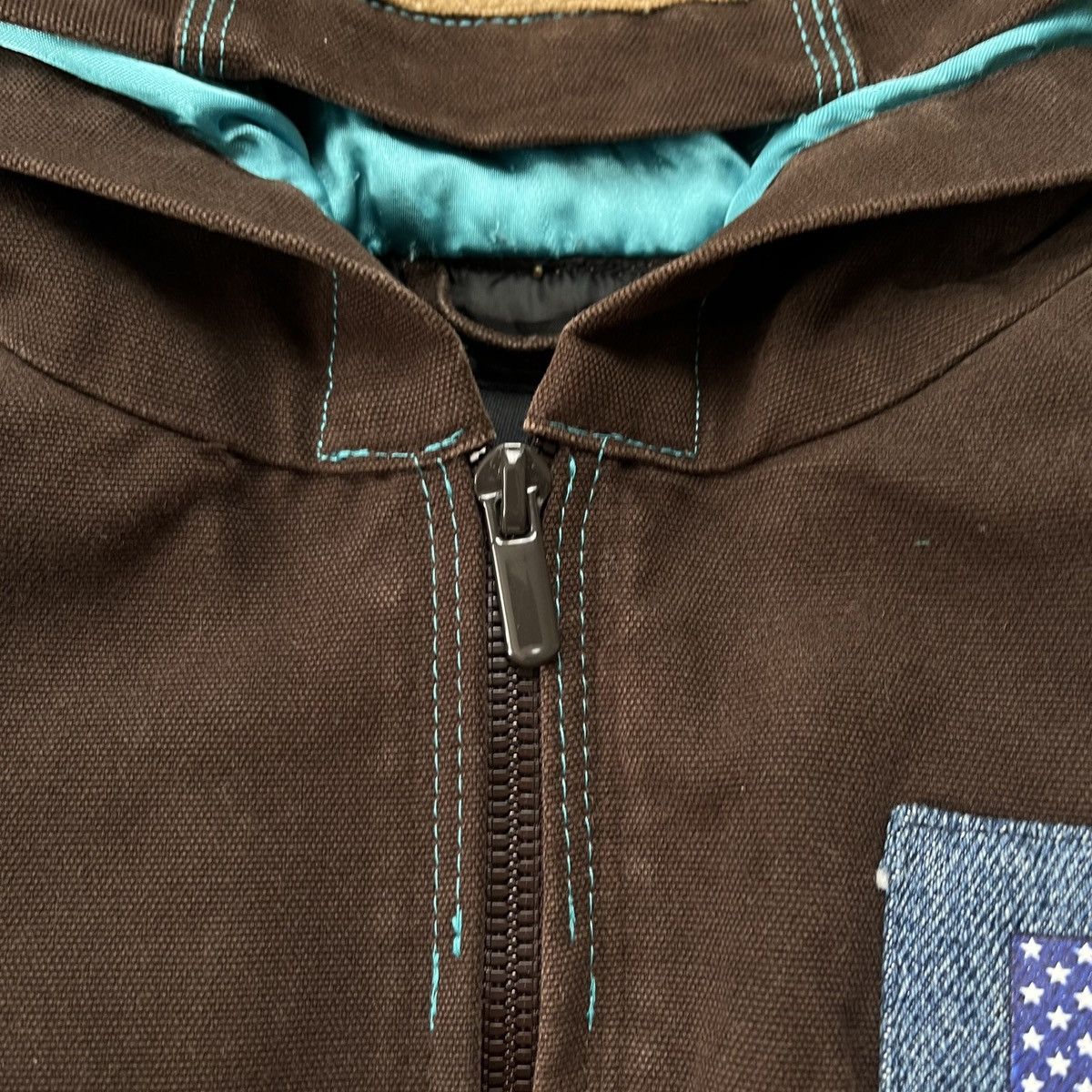 Carhartt Vintage Carhartt USA Flag distressed Reworked jacket Size US S / EU 44-46 / 1 - 4 Thumbnail
