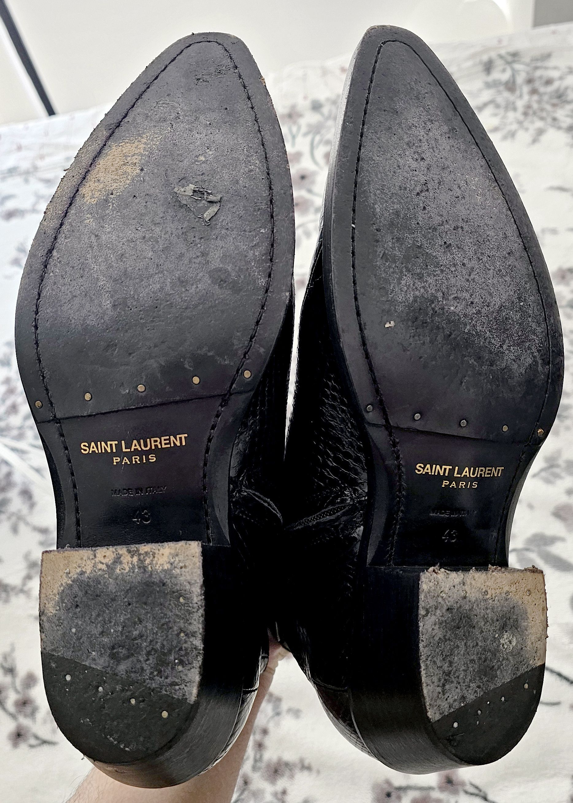 Saint Laurent Paris Dakota Lacquered Ayers Snakeskin Boots Size US 10 / EU 43 - 8 Thumbnail