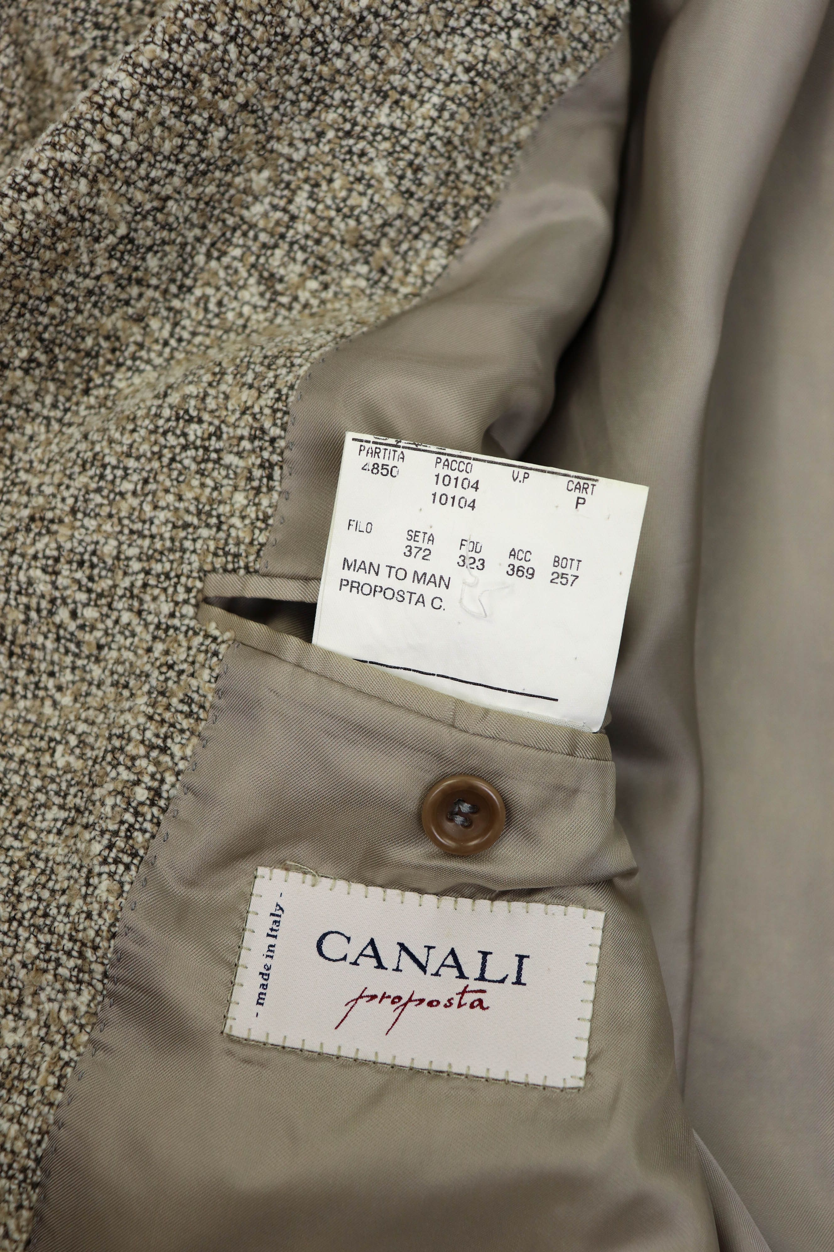 Canali Canali Proposta Cream Beige Terry Fabric Sport Coat Blazer Size 50R - 15 Thumbnail