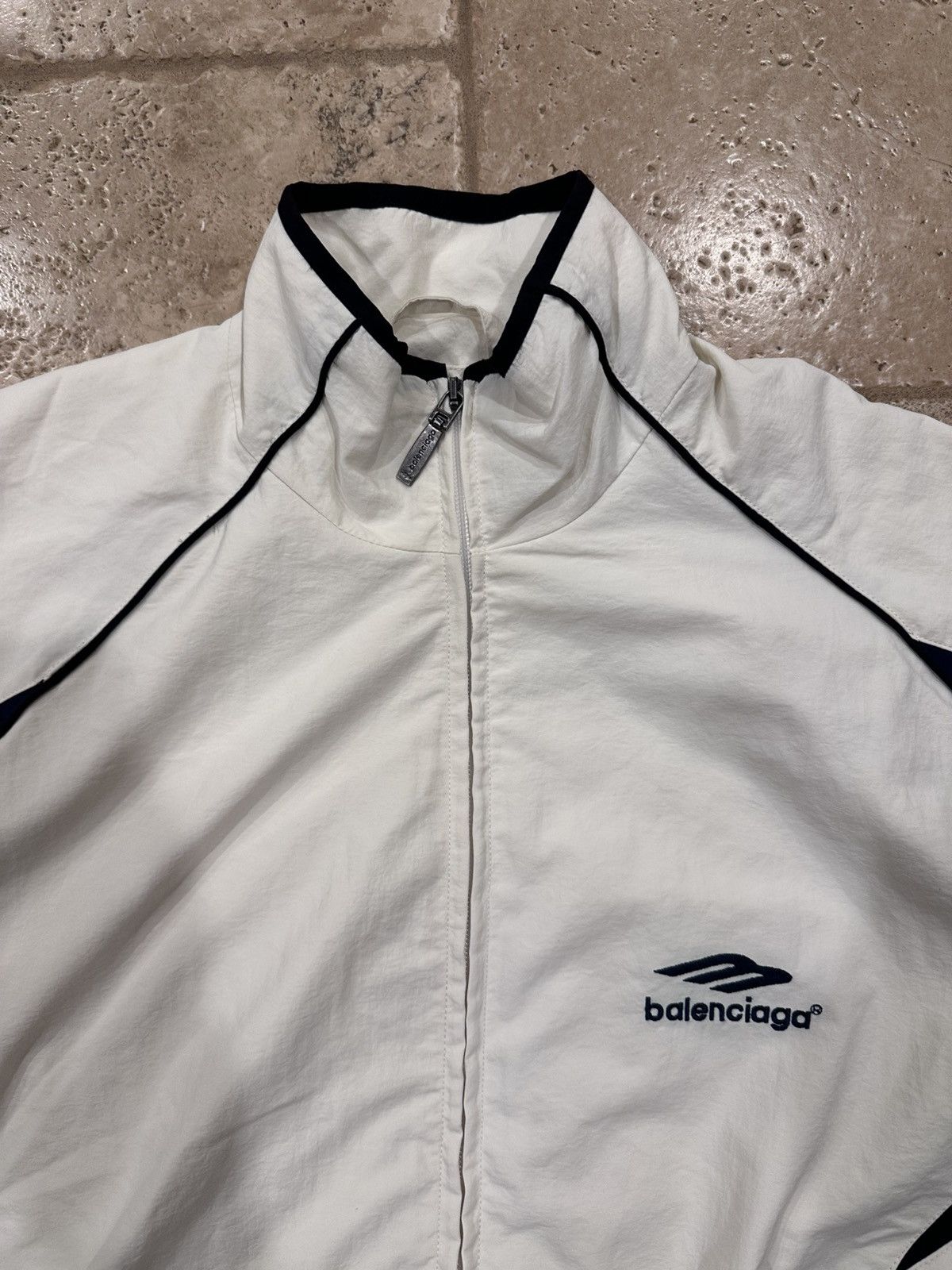 Balenciaga Balenciaga Sport Icon 3B White Zip Track Windbreaker Jacket Size US XXS / EU 40 - 7 Thumbnail