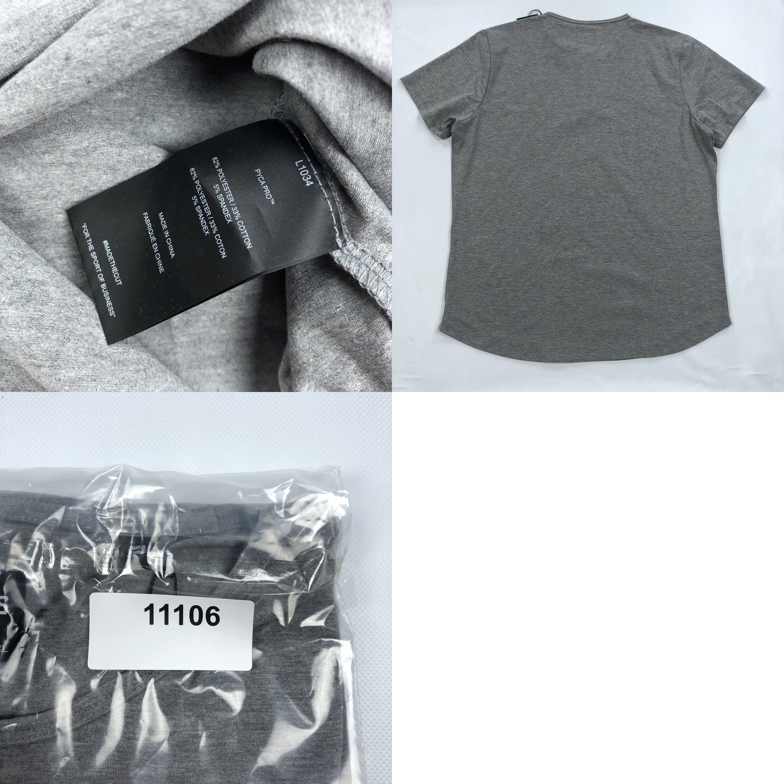 Cuts CUTS Men's Heather Grey Henley T-Shirt XL Curved Hem Button Short Sleeve Athletic Fit Size US XL / EU 56 / 4 - 8 Thumbnail