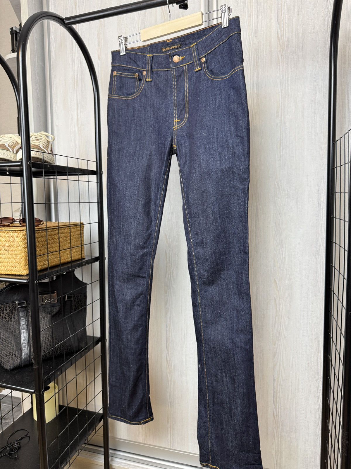 Nudie Jeans Nudie Jeans Thin Finn indigo blue stretch denim jeans Size US 31 - 3 Thumbnail