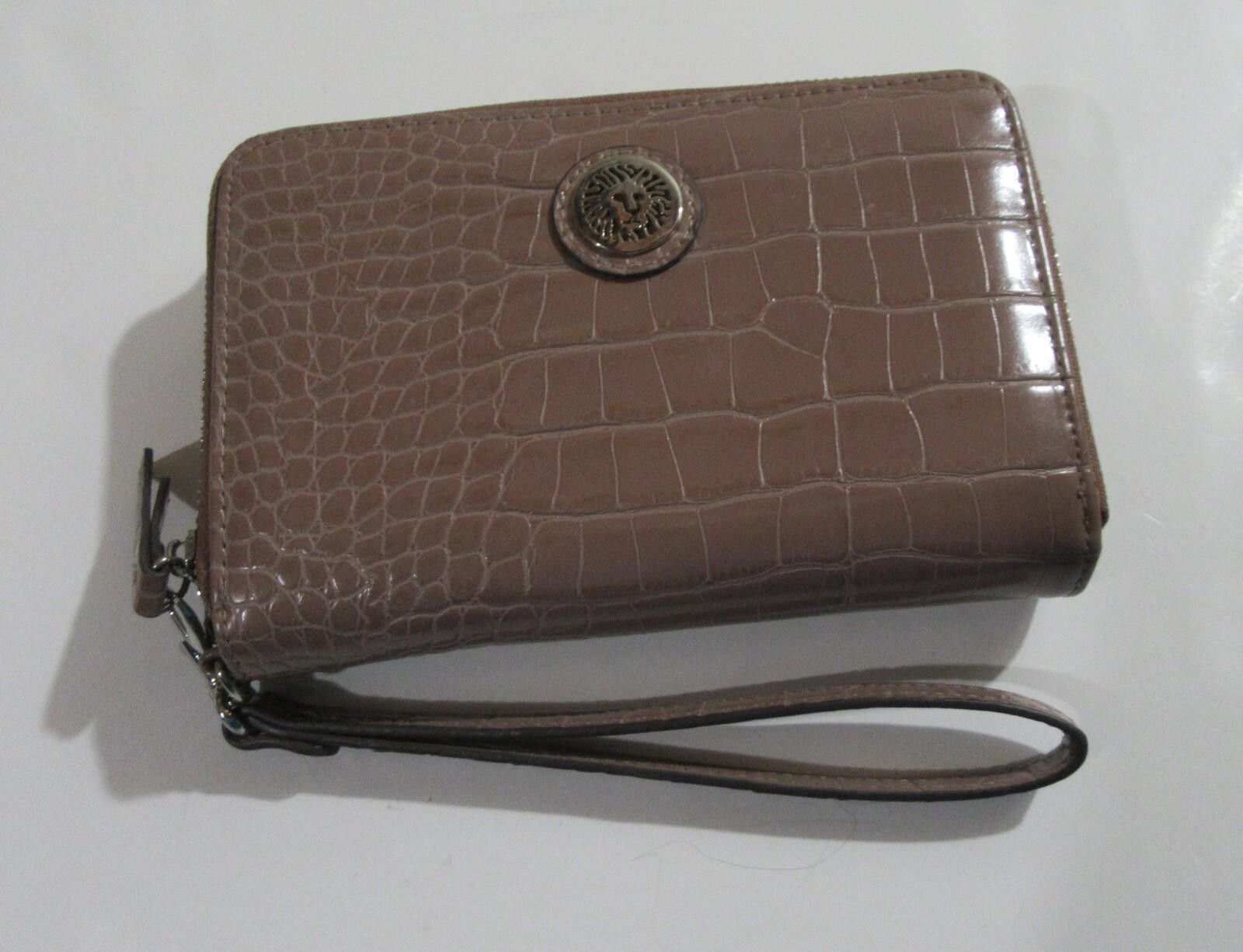 Designer Anne Klein Double Zip Around Wallet Croco Tan Size ONE SIZE - 1 Thumbnail