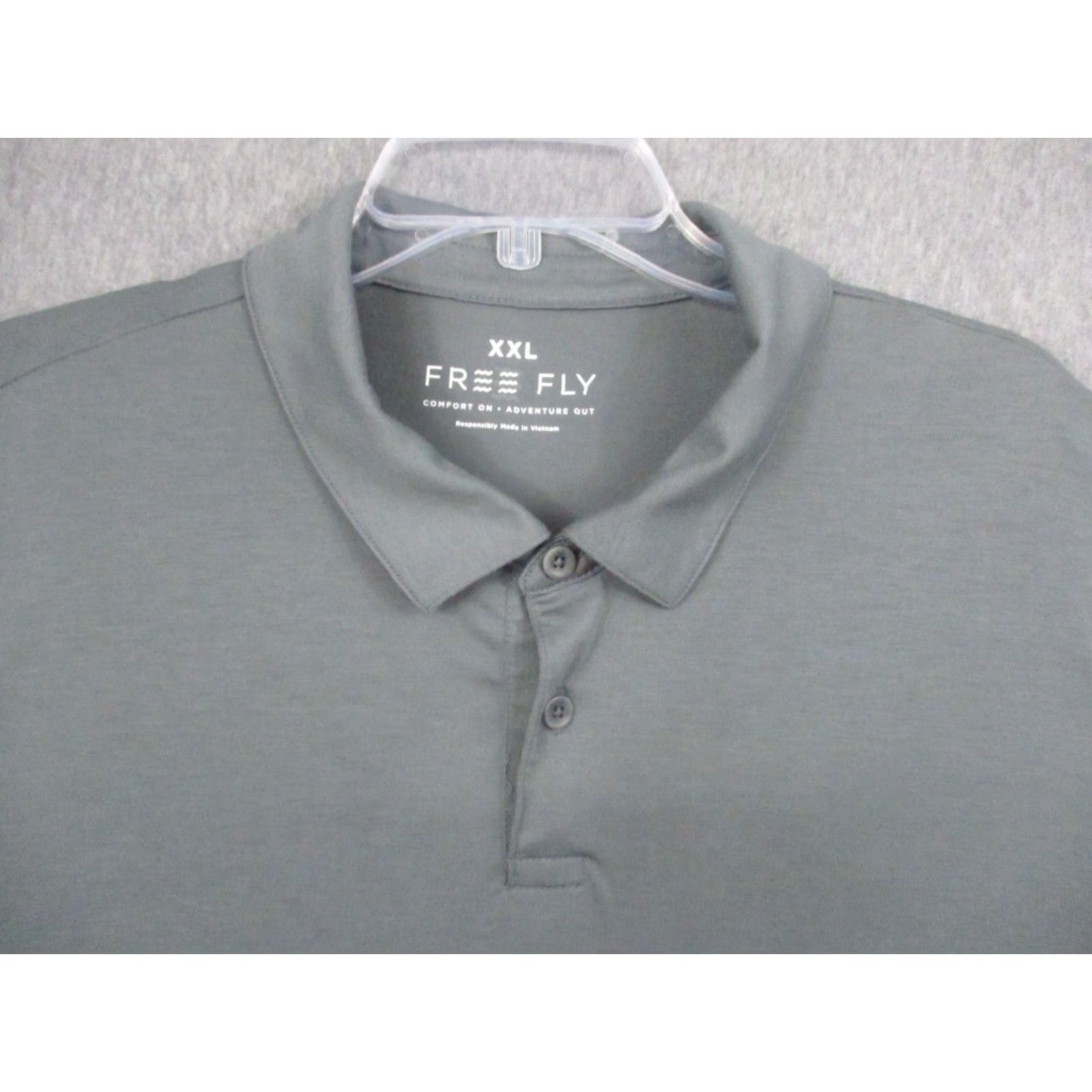 Vintage Free Fly Mens Polo Shirt 2XL Gray Soft Bamboo Short Sleeve Shirt Size US XXL / EU 58 / 5 - 2 Thumbnail