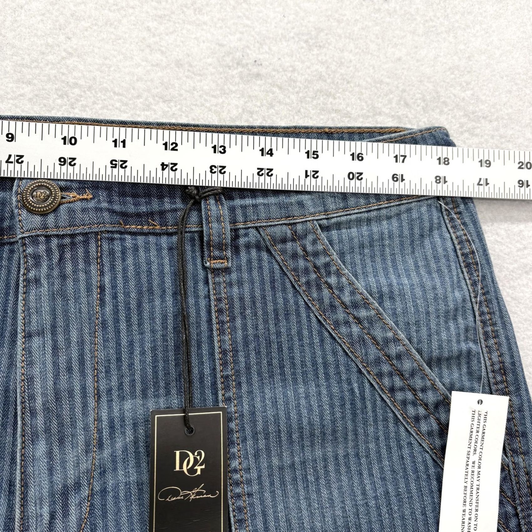 Vintage Diane Gilman DG2 Tapered Jeans Womens 16 Blue Striped Denim High Rise Jogger NWT Size 38" / US 16 / IT 52 - 5 Thumbnail