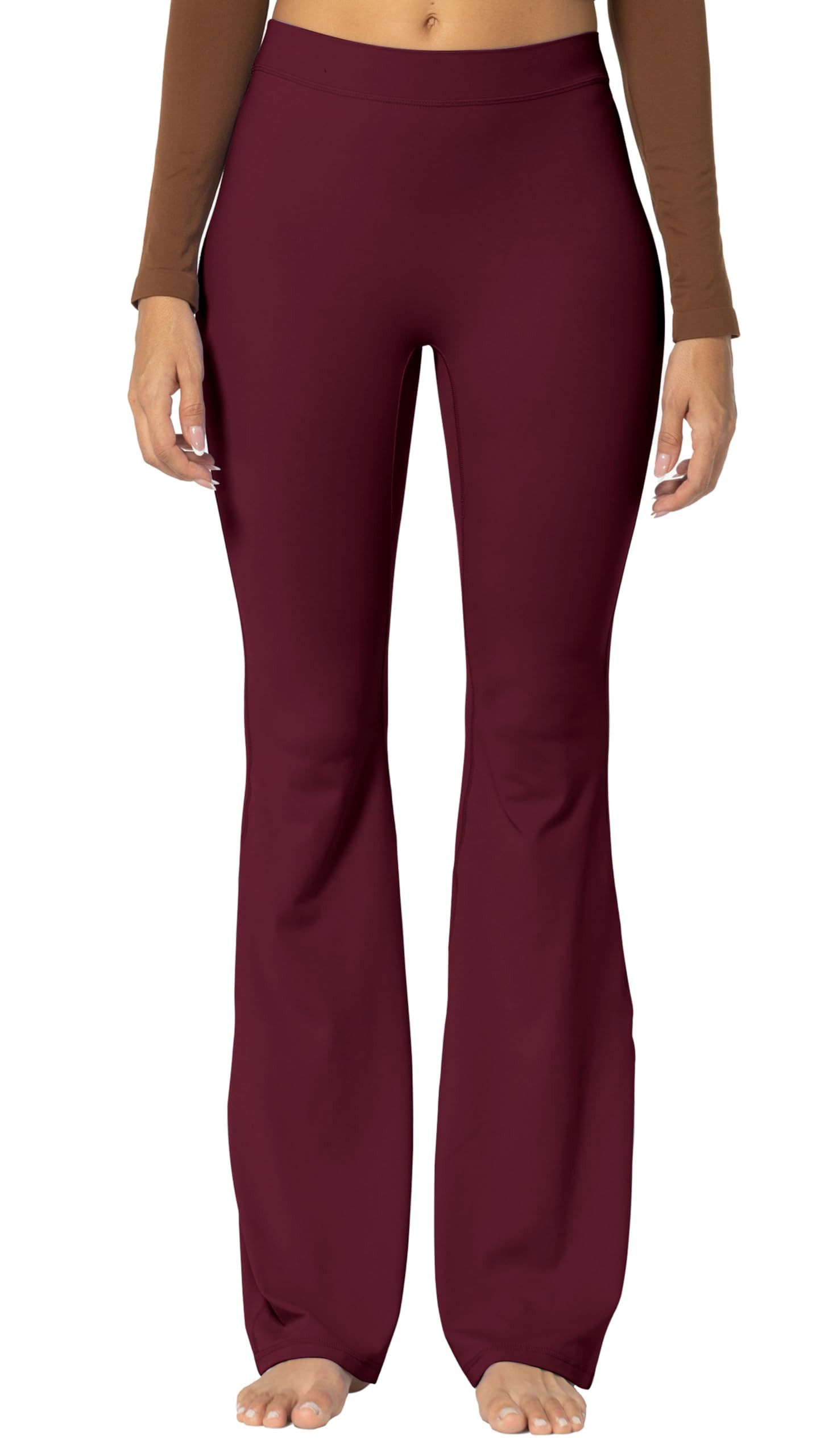 Vintage Flare Leggings, Crossover Yoga Pants with Tummy Control Size 35" - 3 Thumbnail