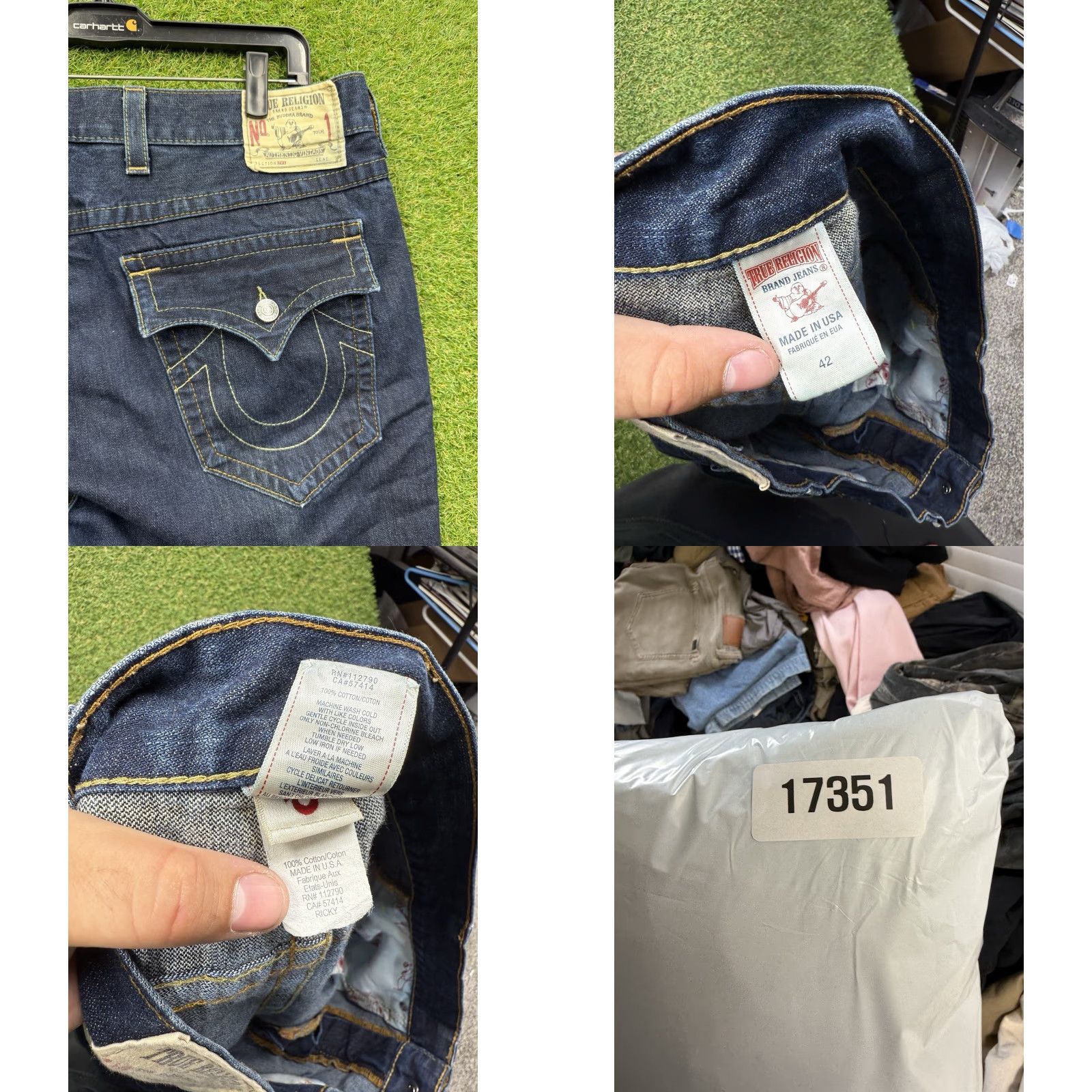 True Religion VINTAGE True Religion Jeans Mens 42 Ricky Relaxed Straight Big T Flap Pockets y2k Grunge Style Denim Blue 5-Pocket USA Logo (N/A not included) Size US 42 / EU 58 - 8 Thumbnail