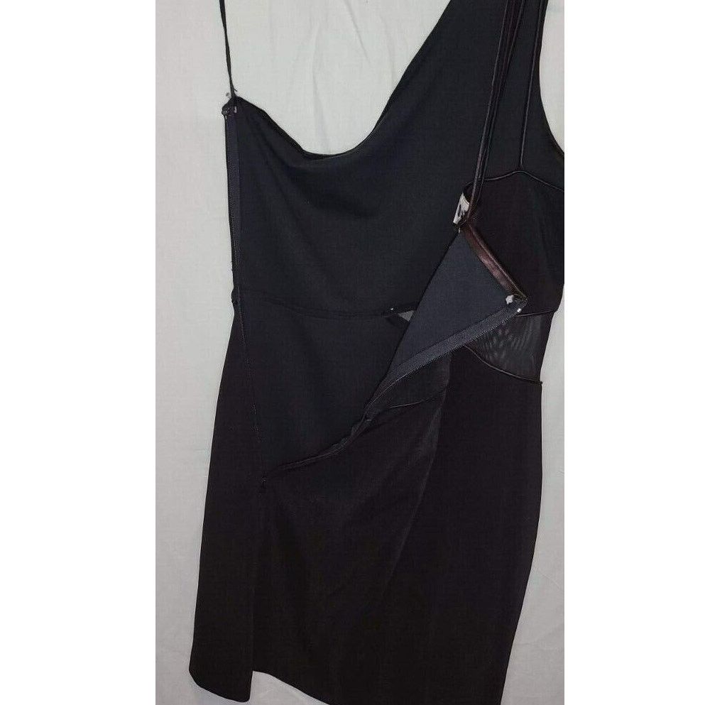 Other Jump Black One-Shoulder Mesh Peek Side Bodycon Dress Size M Size M / US 6-8 / IT 42-44 - 4 Thumbnail