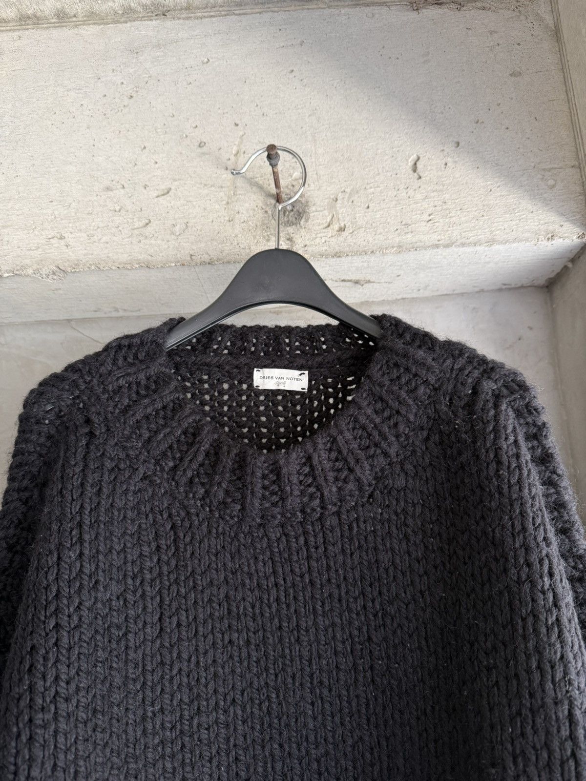 Dries Van Noten DRIES VAN NOTEN Archive Oversized Black Wool Mohair Knit Size US S / EU 44-46 / 1 - 2 Thumbnail