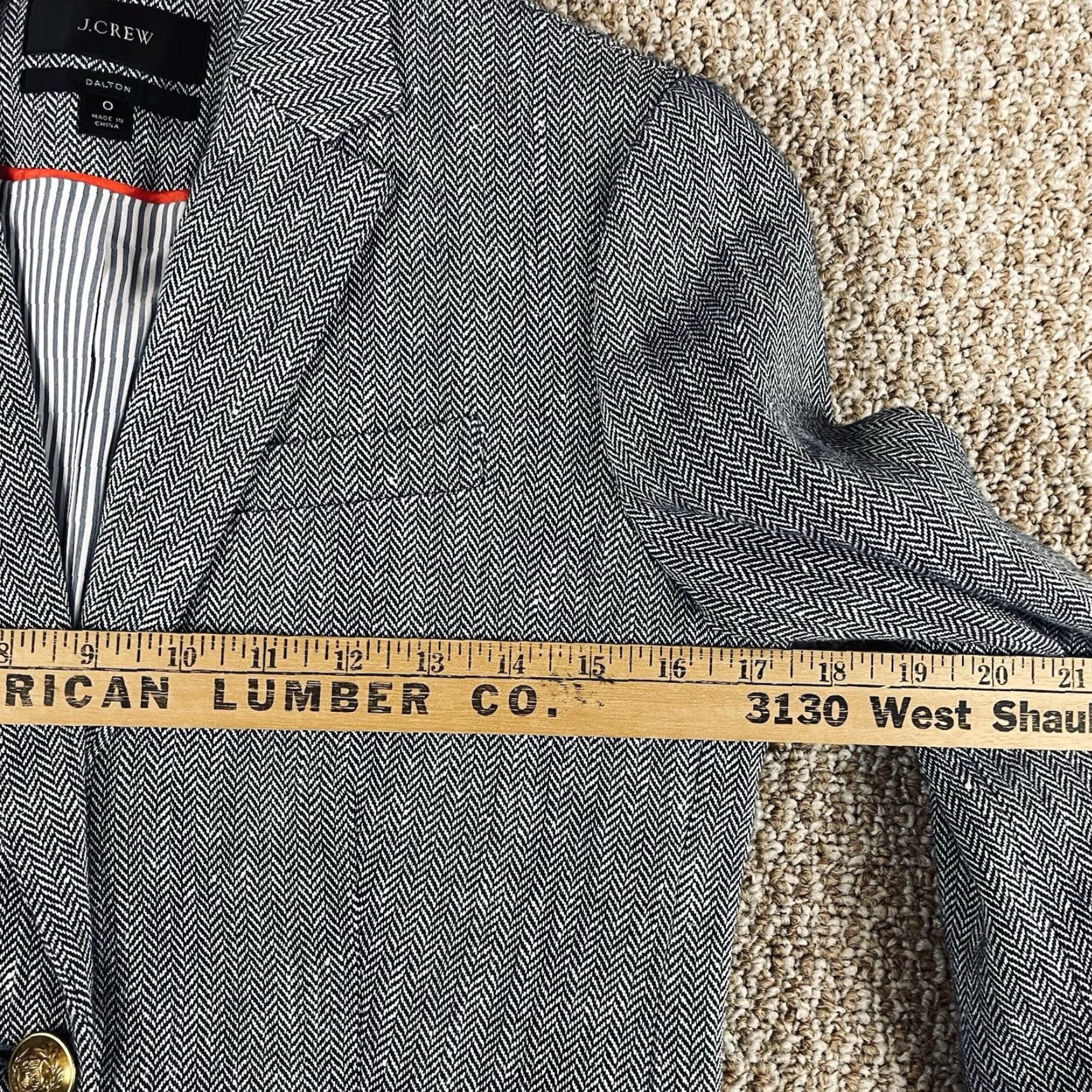 J.Crew J.CREW Dalton Blazer Womens 0 Herringbone Linen Blend Blue Button Jacket Regular Pockets Lined Short Sleeve Navy/Blue (Office, Workwear) Womens Size XS / US 0-2 / IT 36-38 - 5 Thumbnail
