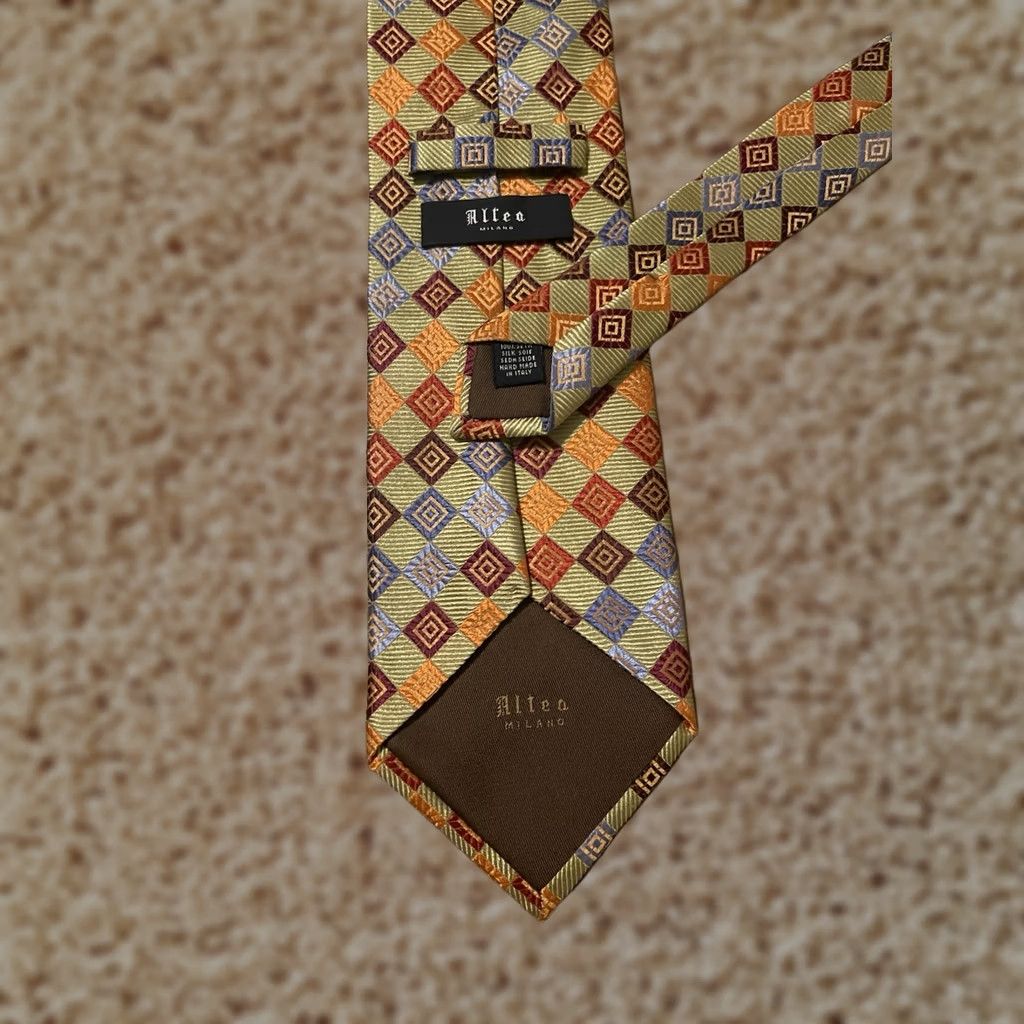 Altea Altea Milano Designer Silk Geometric Multicolor Neck Tie Made in Italy Men's Size ONE SIZE - 1 Thumbnail