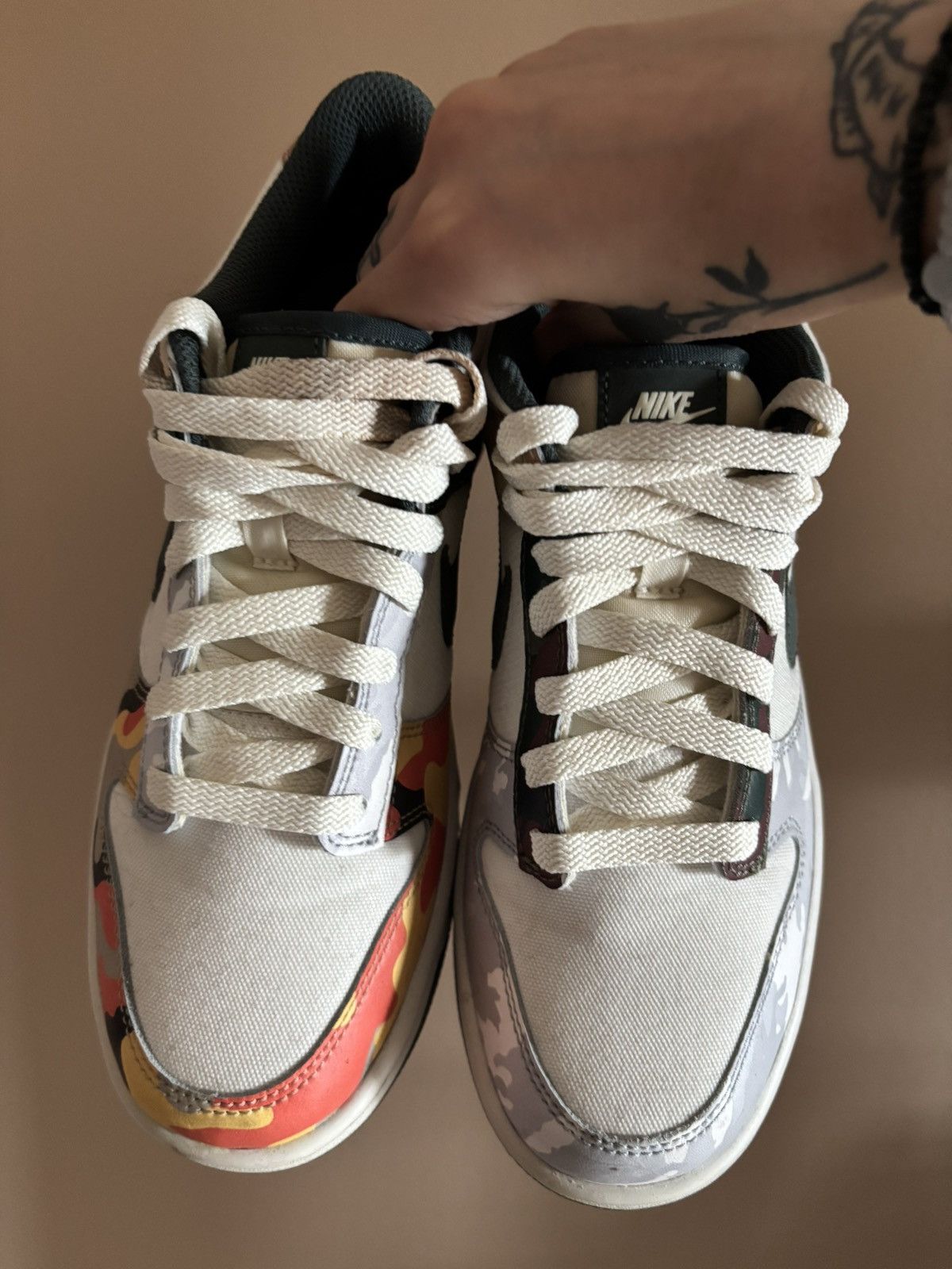 Nike Nike Dunk Low SE GS 'Sail Multi-Camo' Size US 6.5 / EU 39-40 - 3 Thumbnail