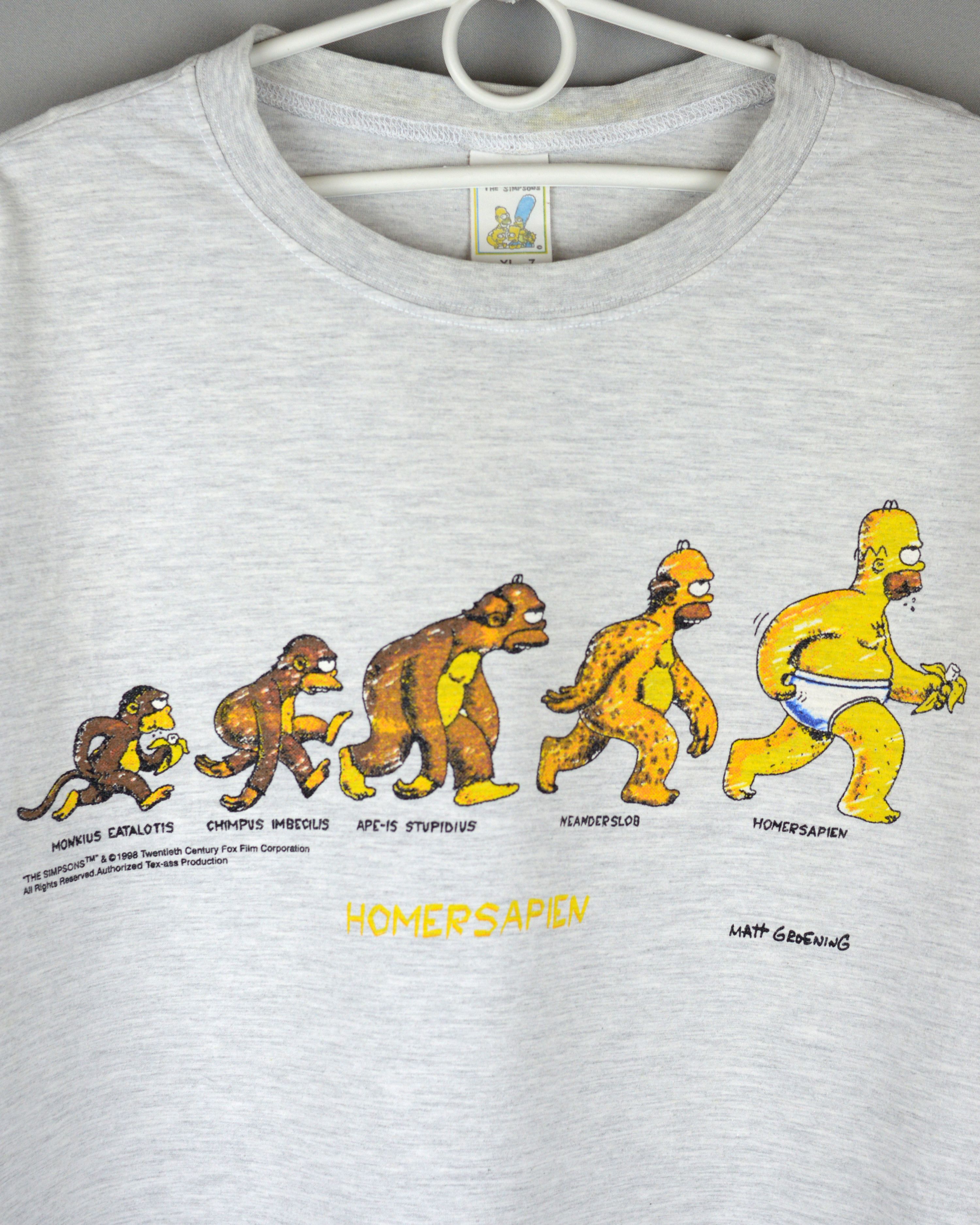 Vintage Vintage The Simpsons Homersapien 1998 t shirt Size US XL / EU 56 / 4 - 2 Thumbnail