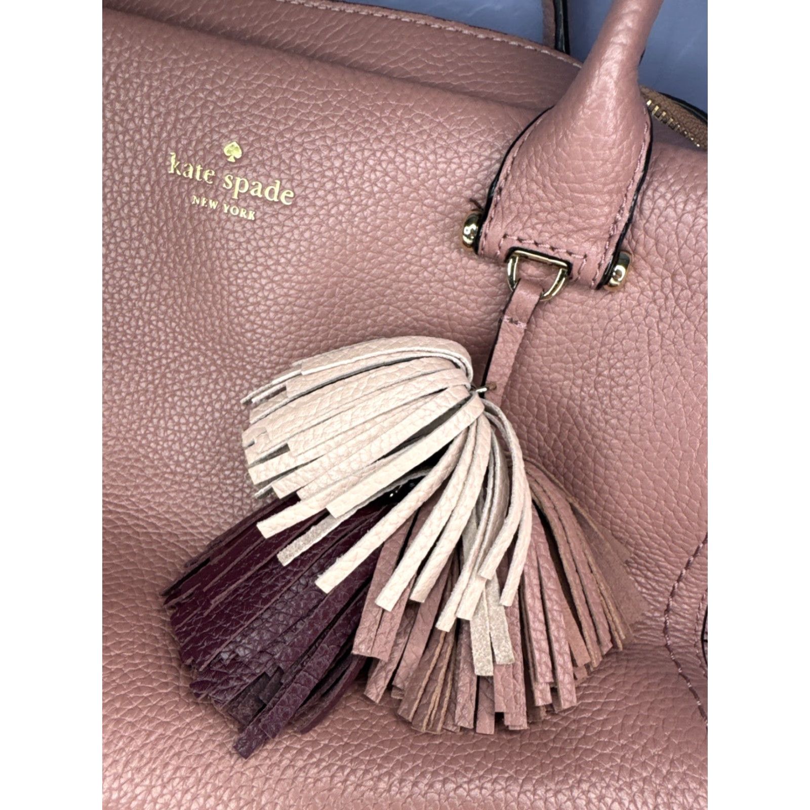 Vintage VINTAGE Kate Spade Palmer Drive Maryam Large Satchel Nutmeg Pink Tassels Kate Spade New York Satchel/Top Handle Bag Women Large Leather Tassel Size ONE SIZE - 3 Thumbnail