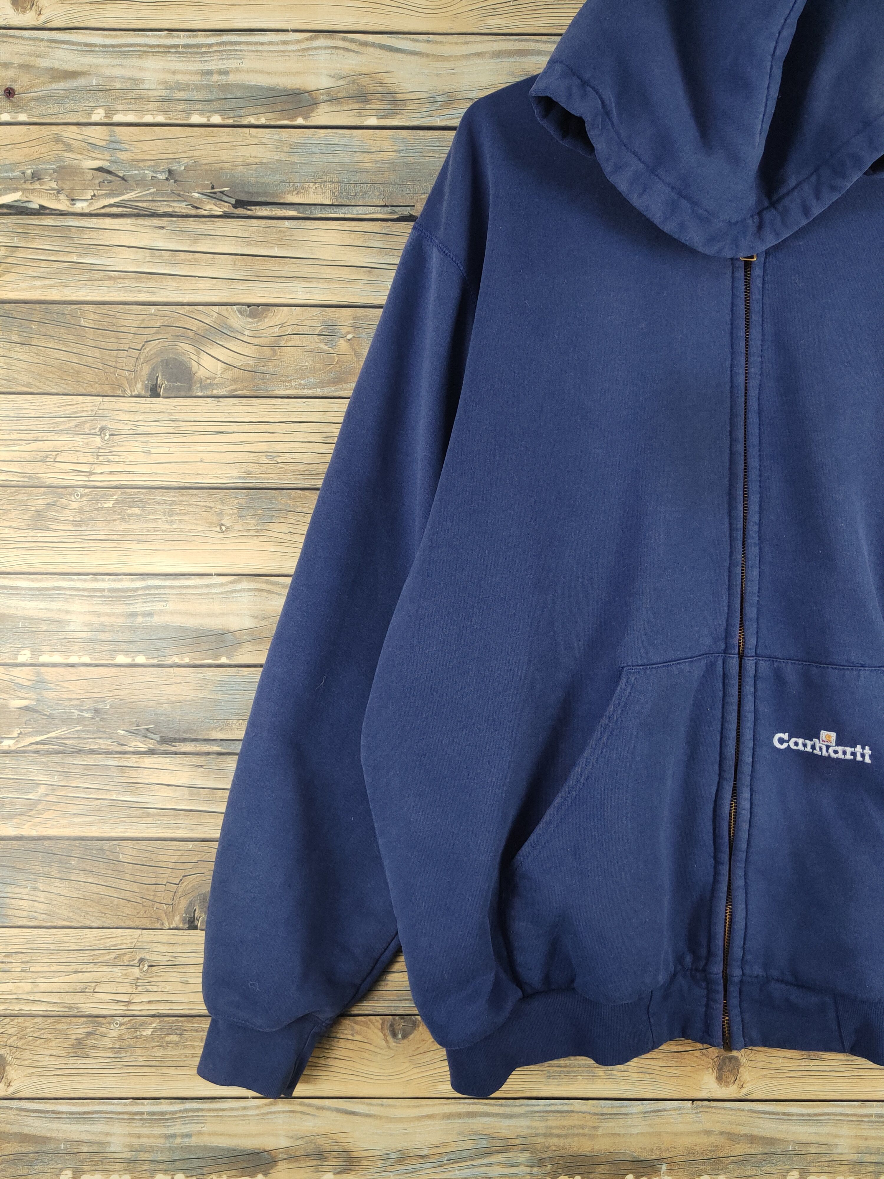 Carhartt DL Carhartt vintage Navy Hoodie Sweaters dikmat #W2153 Size US XL / EU 56 / 4 - 3 Thumbnail
