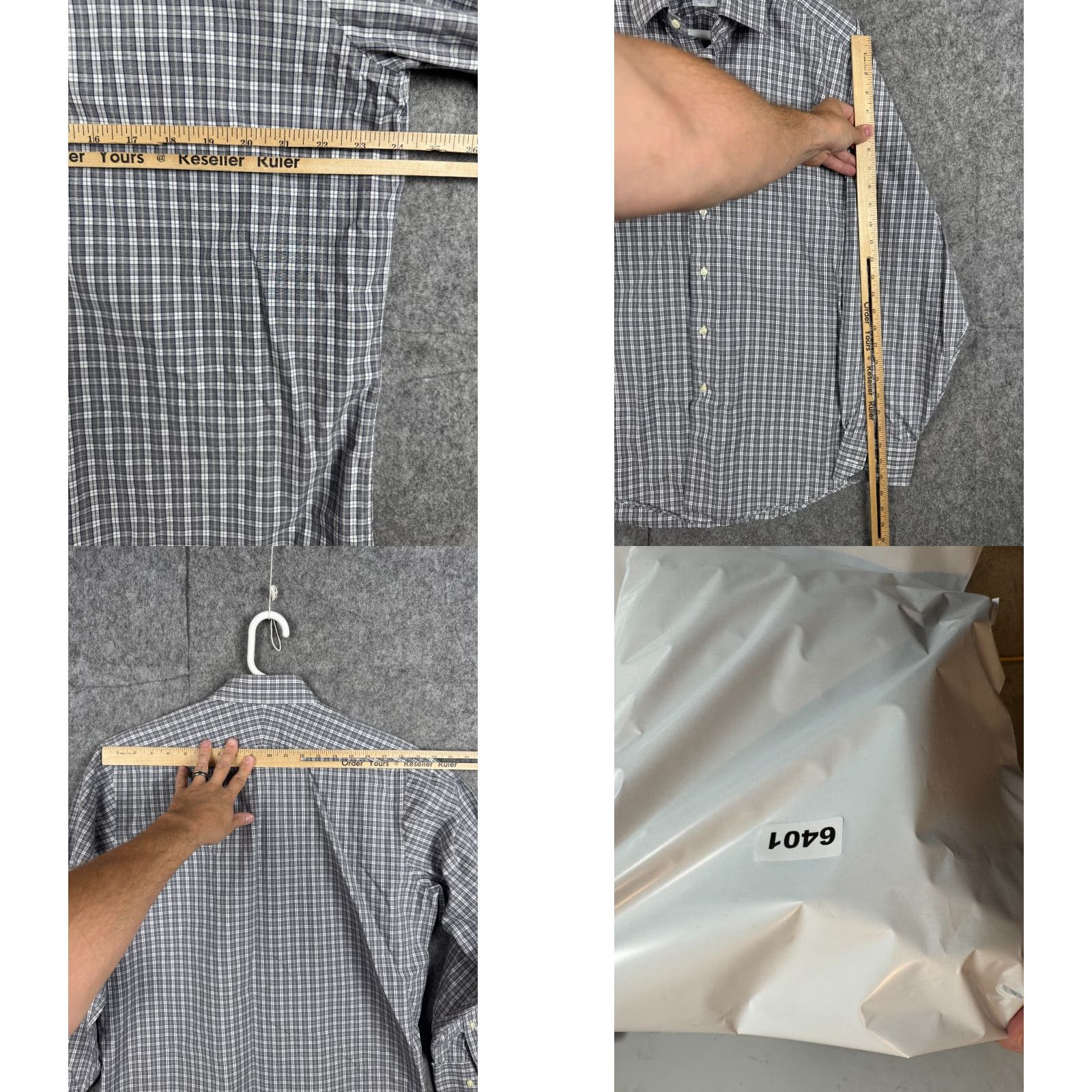 Brooks Brothers VINTAGE Brooks Brothers Shirt Men 16-35 Gray Plaid Button Up Woven USA Dress Shirt Collared Spread Long Sleeve 100% Egyptian Cotton Regular Size US L / EU 52-54 / 3 - 8 Thumbnail