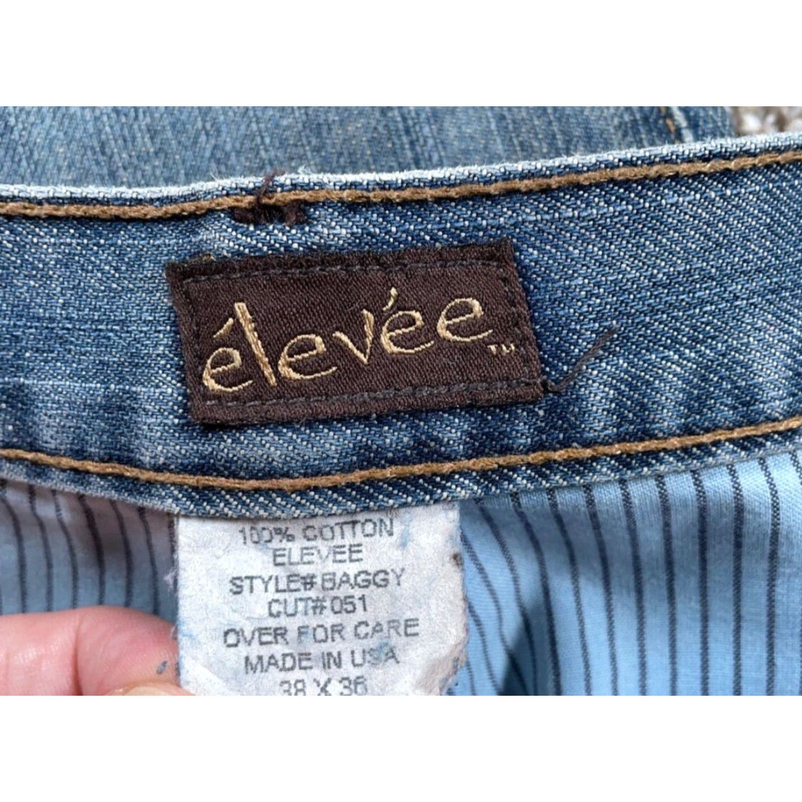 Vintage VINTAGE Elevee Jeans Wide-Leg 90s Baggy Regular Men's 38 x 32 Blue Denim USA Made Size US 38 / EU 54 - 3 Thumbnail