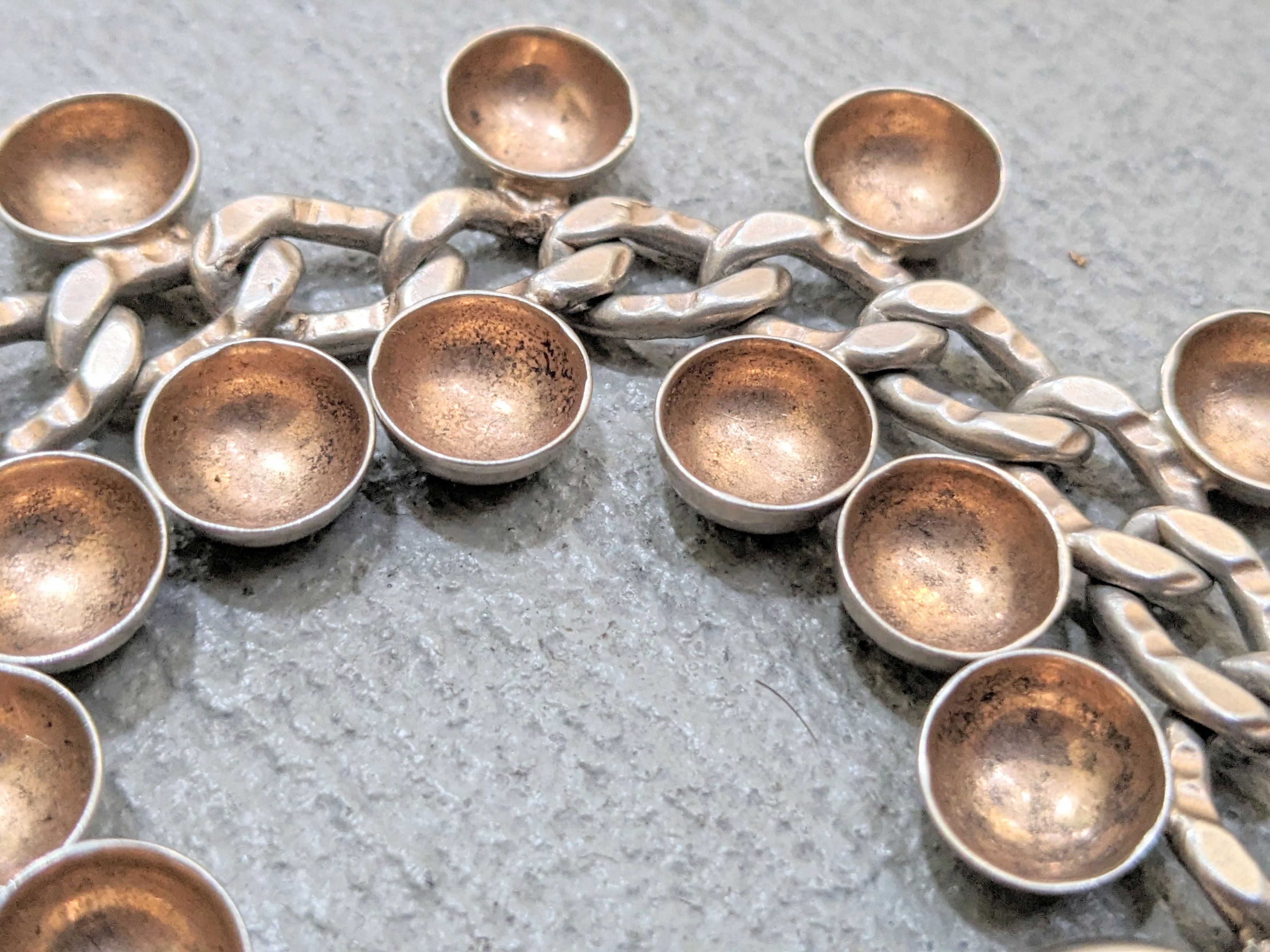 Jewelry Vintage Sterling Silver Bracelet Cuban Chain Charm Link Size ONE SIZE - 8 Thumbnail