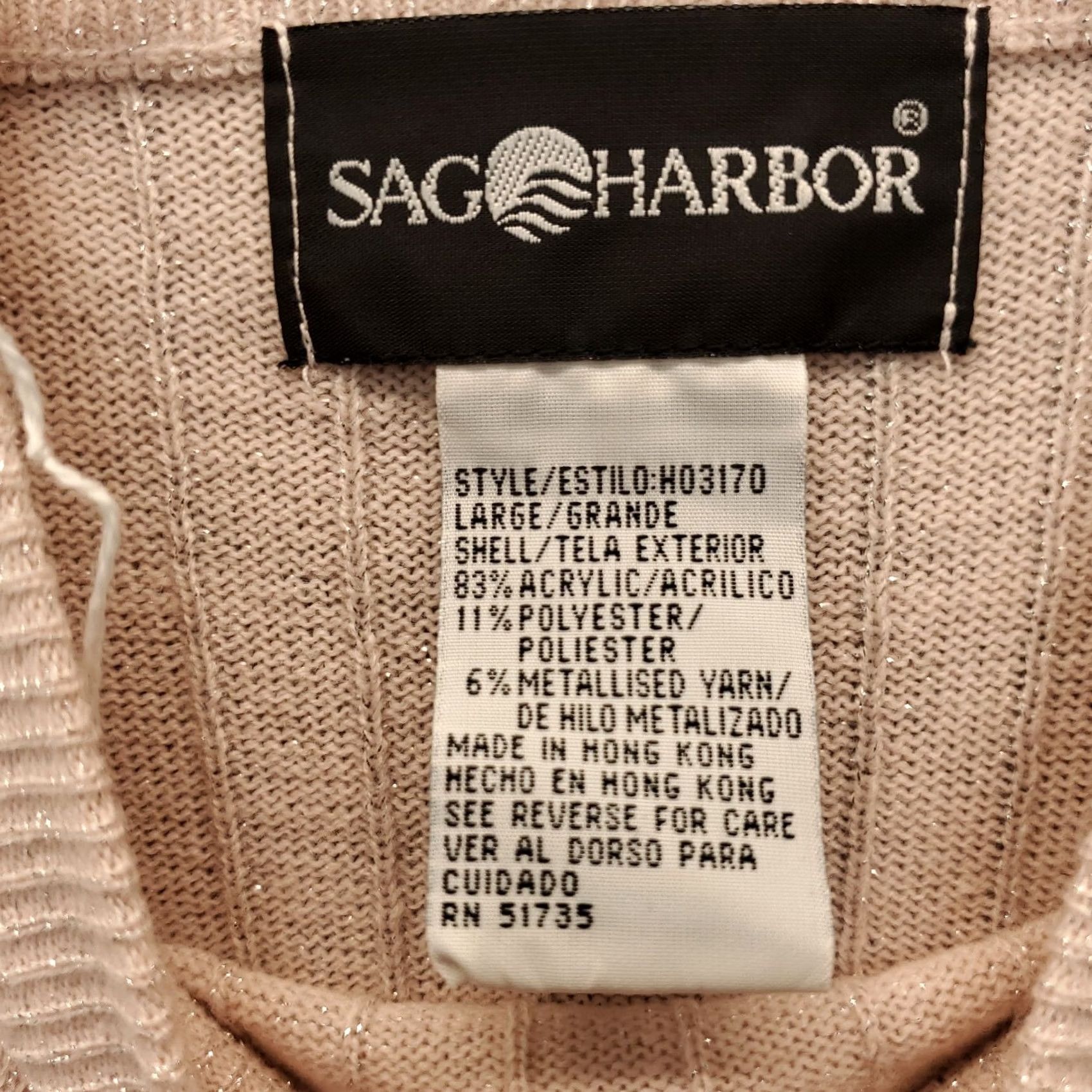 Vintage Sag Harbor Sweater Women L Pink Stretch Knit Short Sleeve Mock Neck Pullover Size L / US 10 / IT 46 - 5 Thumbnail