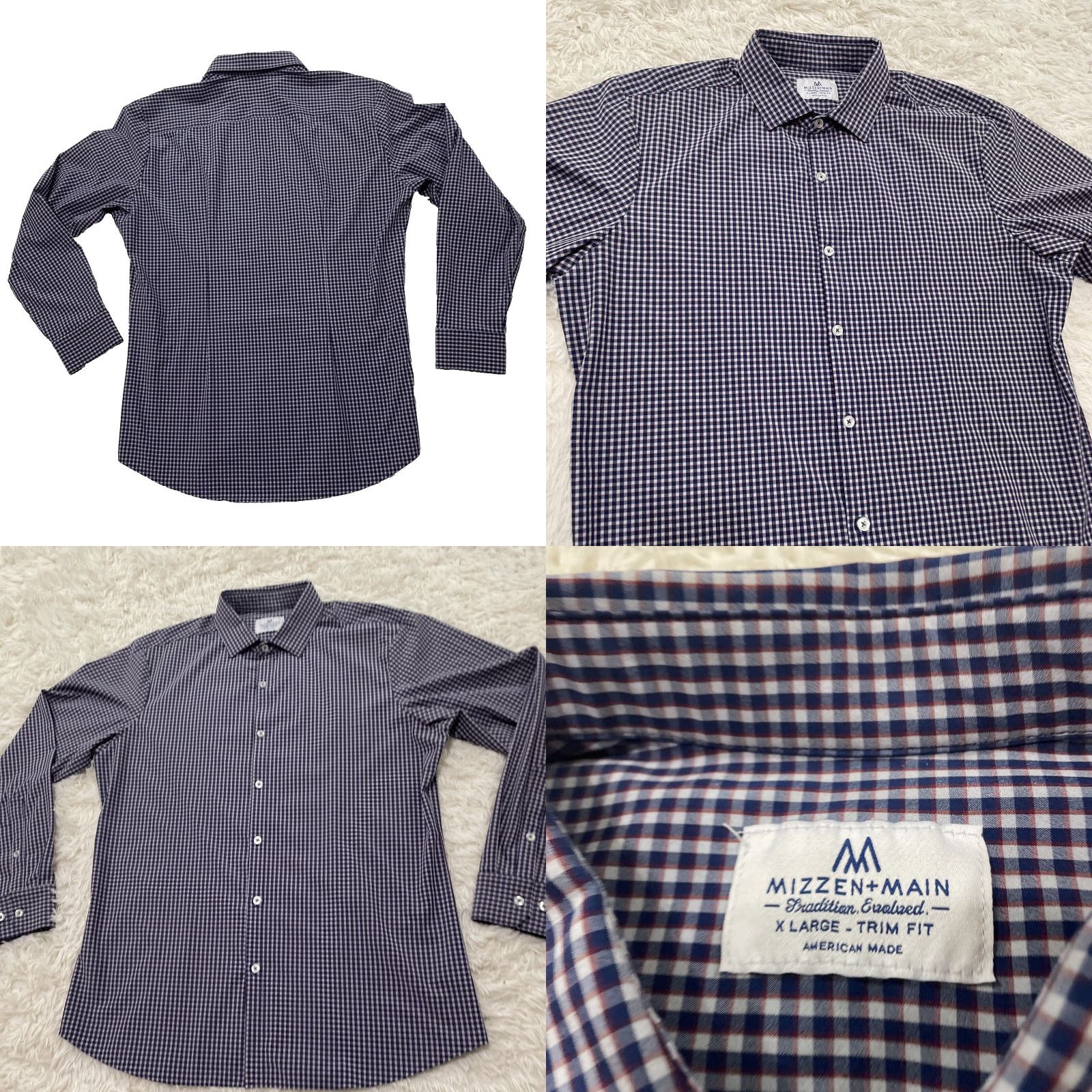 Mizzen+Main MIZZEN MAIN Leeward Shirt Men XL Trim American Blue Red White Plaid Performance Shirt Mens XL Blue Red White Plaid Size US XL / EU 56 / 4 - 9 Thumbnail