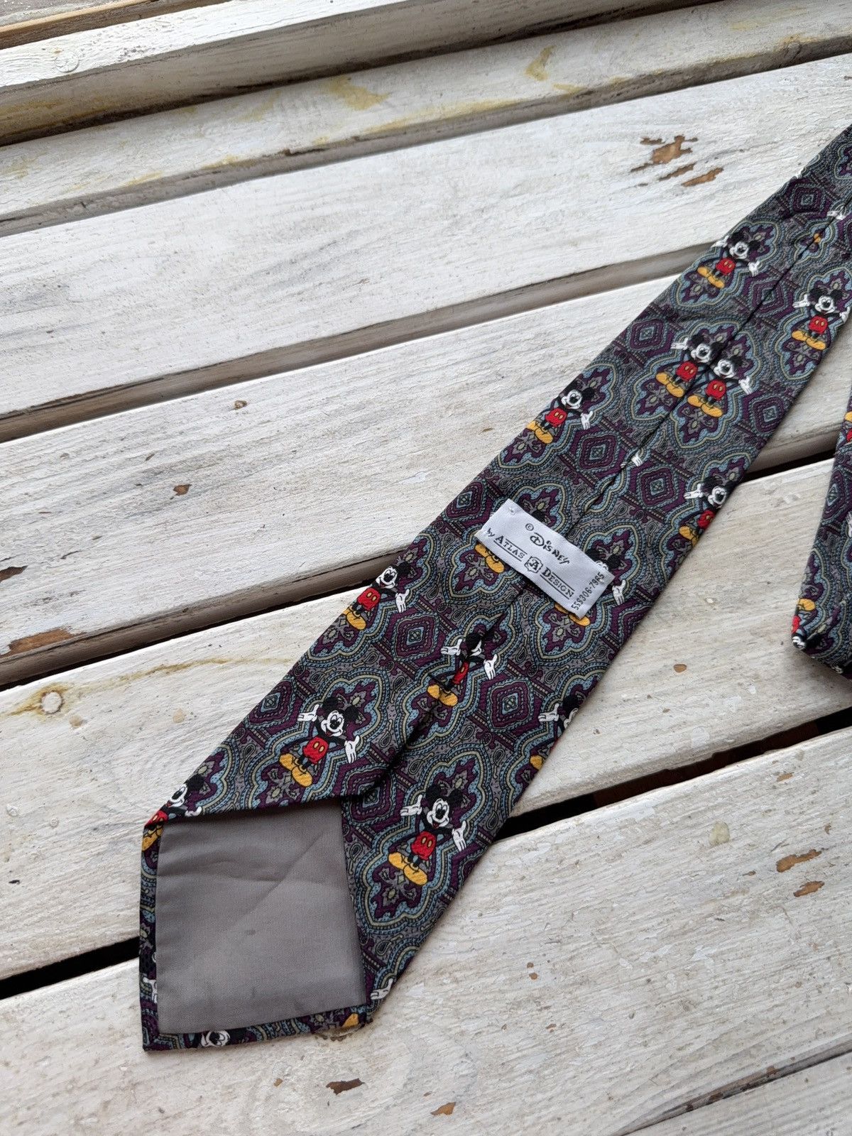 Cartoon Network × Disney × Vintage Vintage Disney Mickey Mouse Silk Tie Atlas Design Size ONE SIZE - 6 Thumbnail