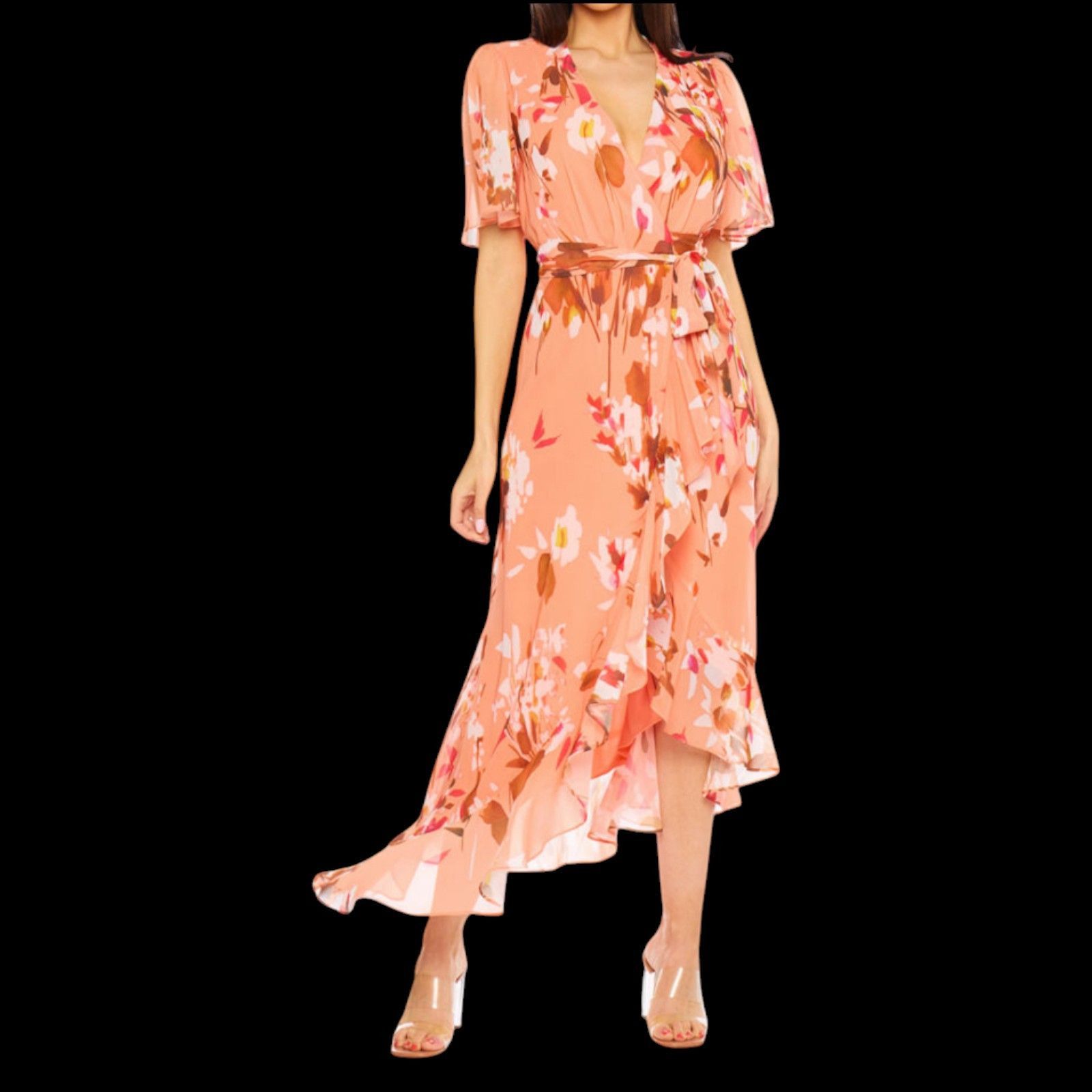 Other Premier Amour - Women's Short Sleeve Floral Midi Fit + Flare Size XS / US 0-2 / IT 36-38 - 1 Thumbnail
