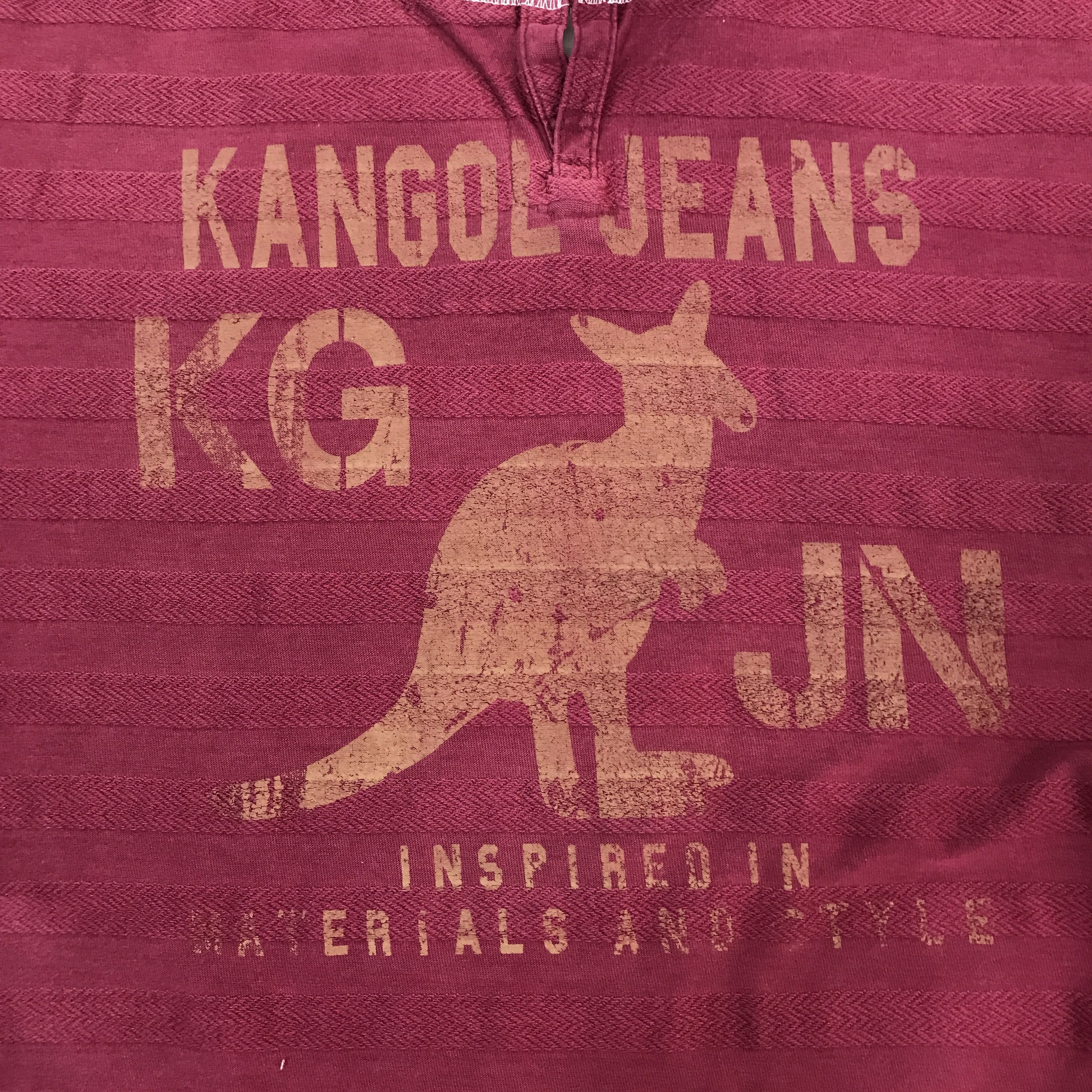 Japanese Brand Kangol Jeans Double Collar Tshirt Size US XL / EU 56 / 4 - 8 Thumbnail