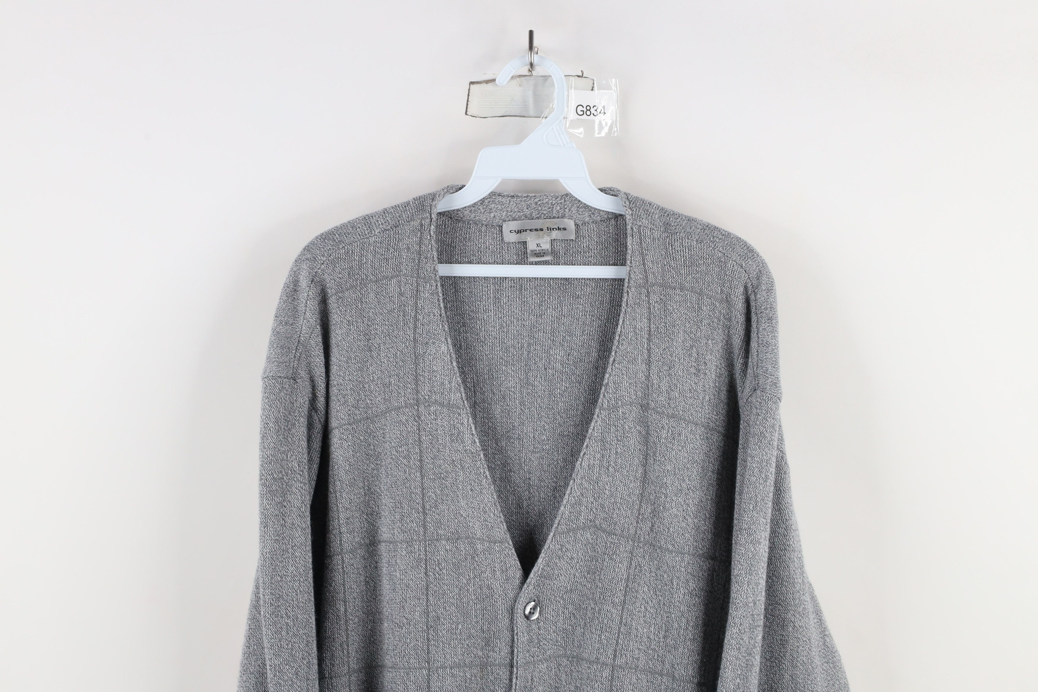 Vintage Vintage 90s Streetwear Knit Button Cardigan Sweater Gray Size US XL / EU 56 / 4 - 2 Thumbnail