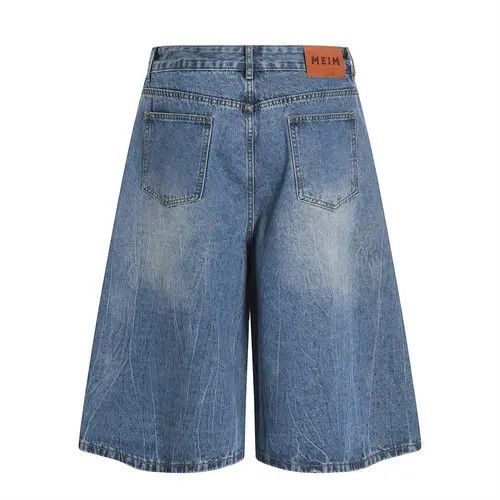 Japanese Brand × Jean Men's casual loose washed lightning pattern denim shorts Size US 32 / EU 48 - 3 Thumbnail