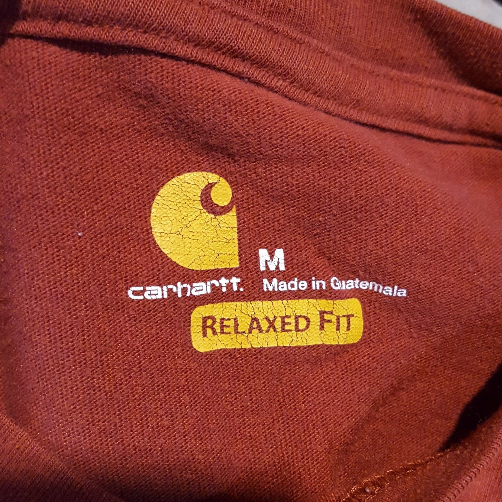 Carhartt VINTAGE Carhartt Workwear Spell Out Logo T Shirt Mens Size M Relaxed Rust Red 90s Workwear Logo Embroidered Cotton Shirt Size US M / EU 48-50 / 2 - 5 Thumbnail