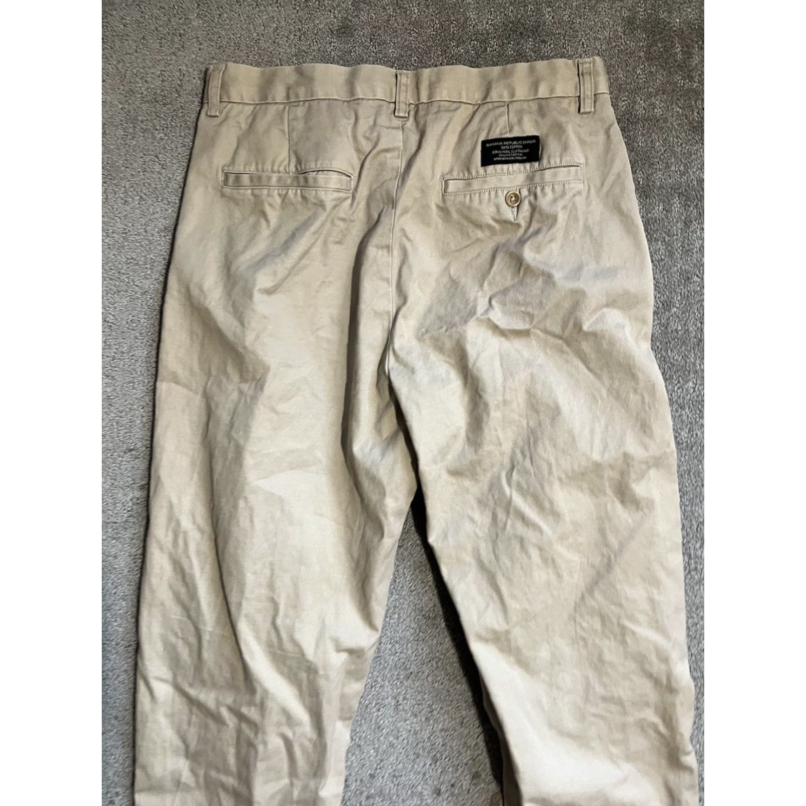 Banana Republic VINTAGE Banana Republic Mens Gavin Chino Pants 32x30 Beige Distressed Size US 32 / EU 48 - 2 Thumbnail
