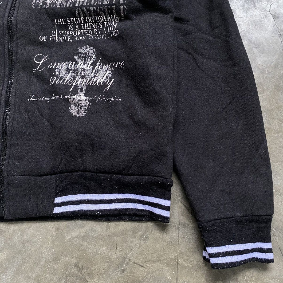 14th Addiction 2000s Black Label Blu royal Vkei Styel Poem Zip Up Hoodie Size US L / EU 52-54 / 3 - 5 Thumbnail