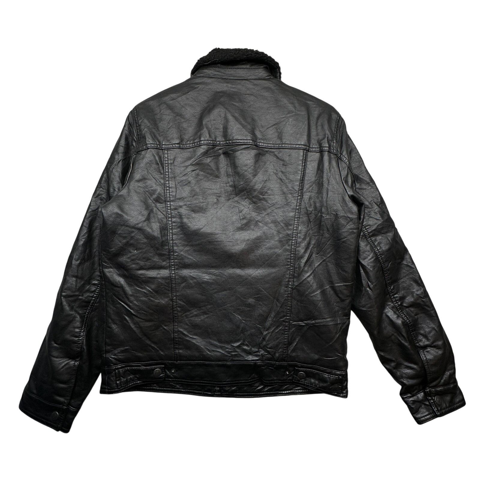 Levi's Levis Mens Faux Leather Sherpa Lined Trucker Jacket Small Size US S / EU 44-46 / 1 - 2 Thumbnail