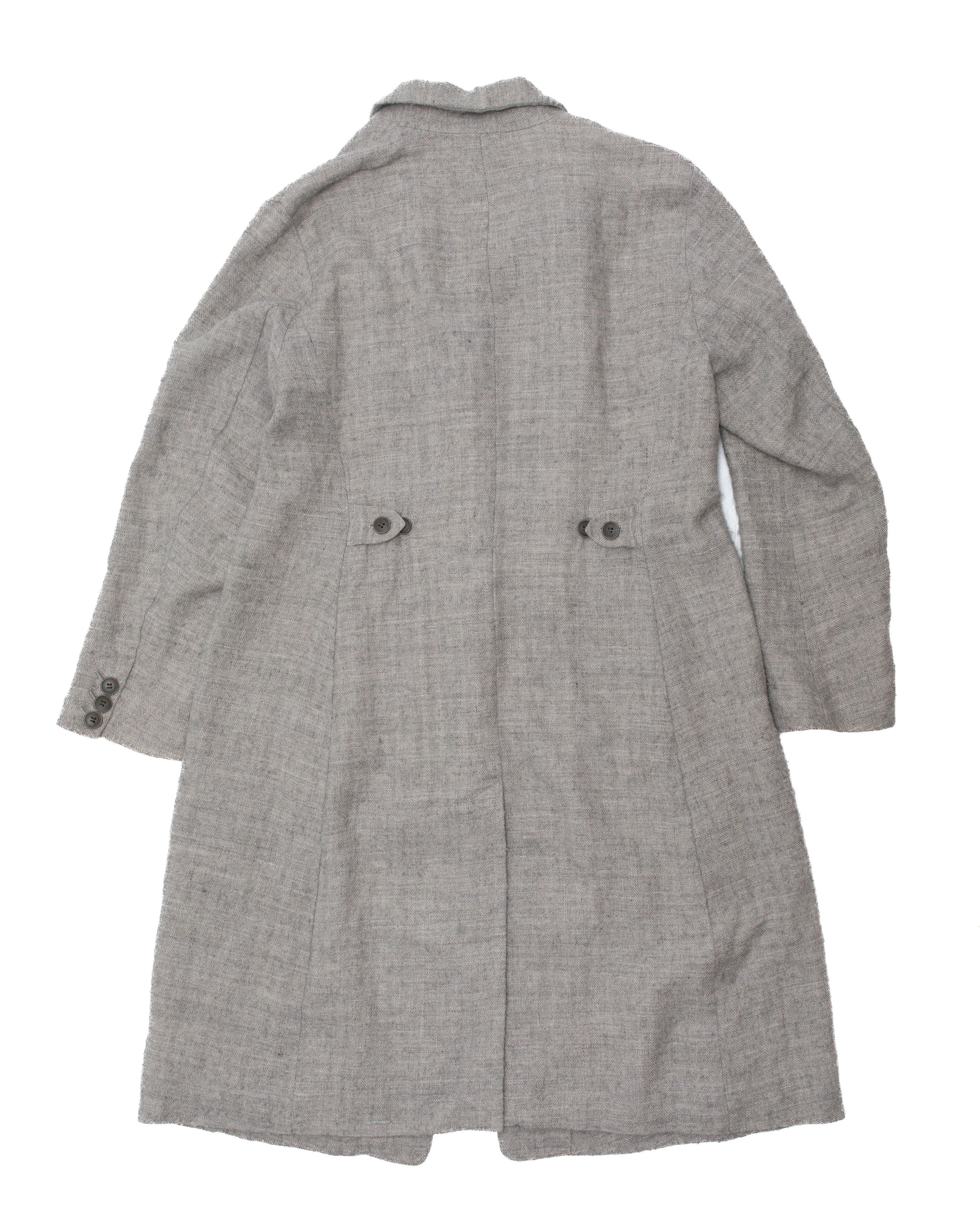 Pas de Calais PAS DE CALAIS Linen Wool Coat Size XS / US 0-2 / IT 36-38 - 3 Thumbnail