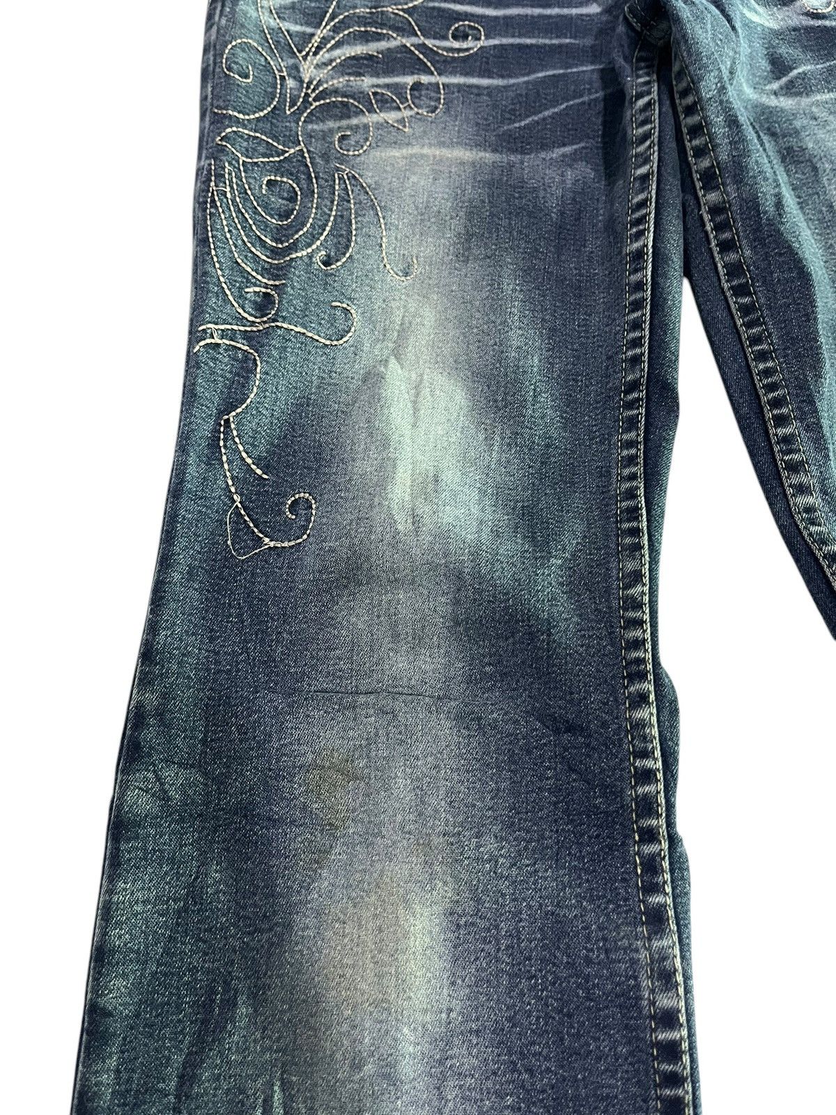 If Six Was Nine 🇯🇵 FLARE Y2K JAPANESE BRAND GAZOZ EMBROIDERED JEANS Size 27" / US 4 / IT 40 - 3 Thumbnail