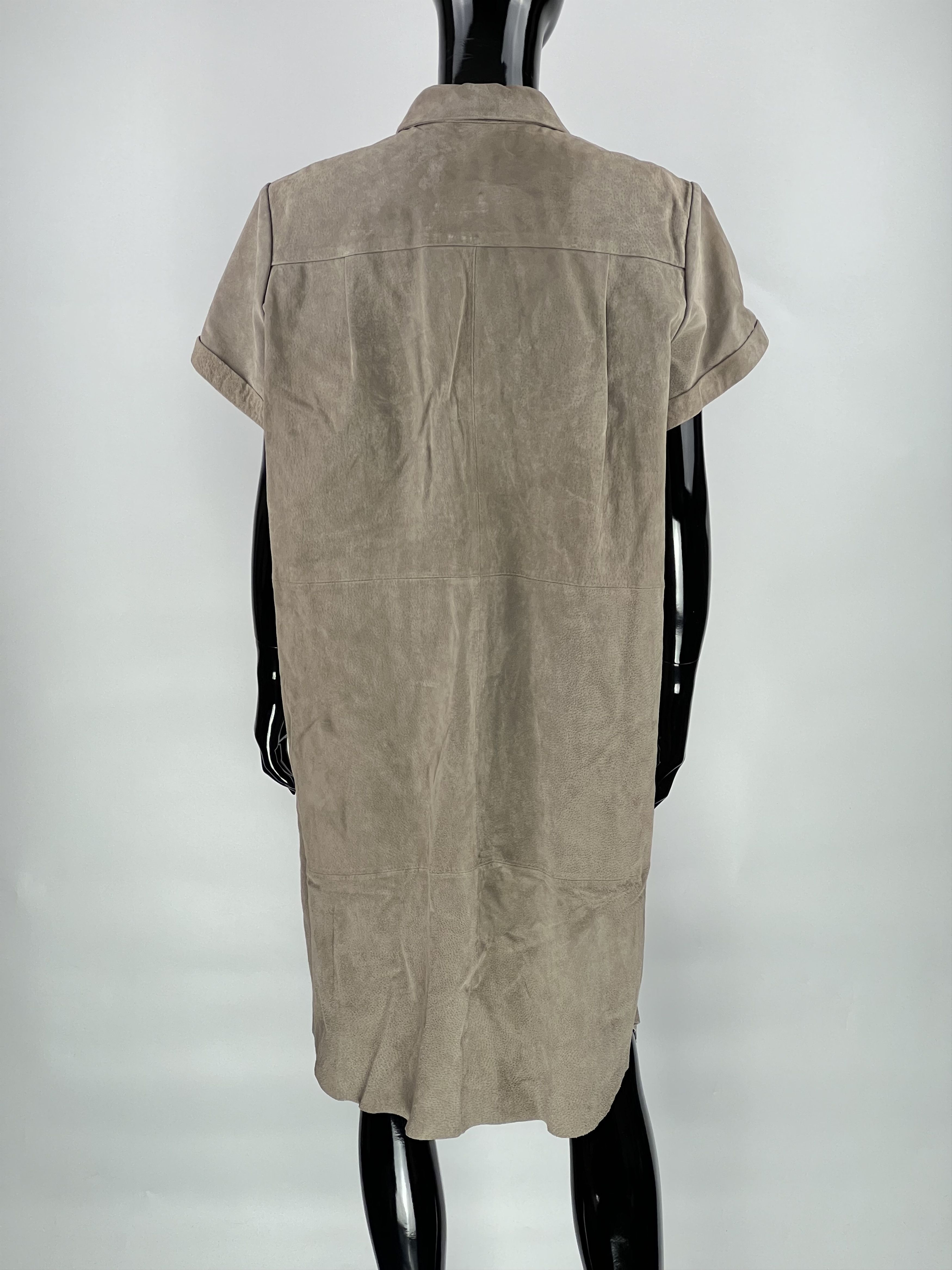 Designer × Genuine Leather 230€ NWT Mart Visser Beige Suede Button Up Dress Size 46 Size L / US 10 / IT 46 - 3 Thumbnail