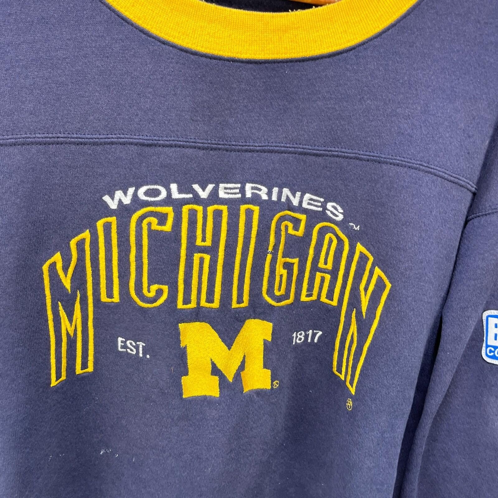 Other Vintage 90s Michigan Wolverines Big Ten Sweatshirt XL Size ONE SIZE - 2 Thumbnail