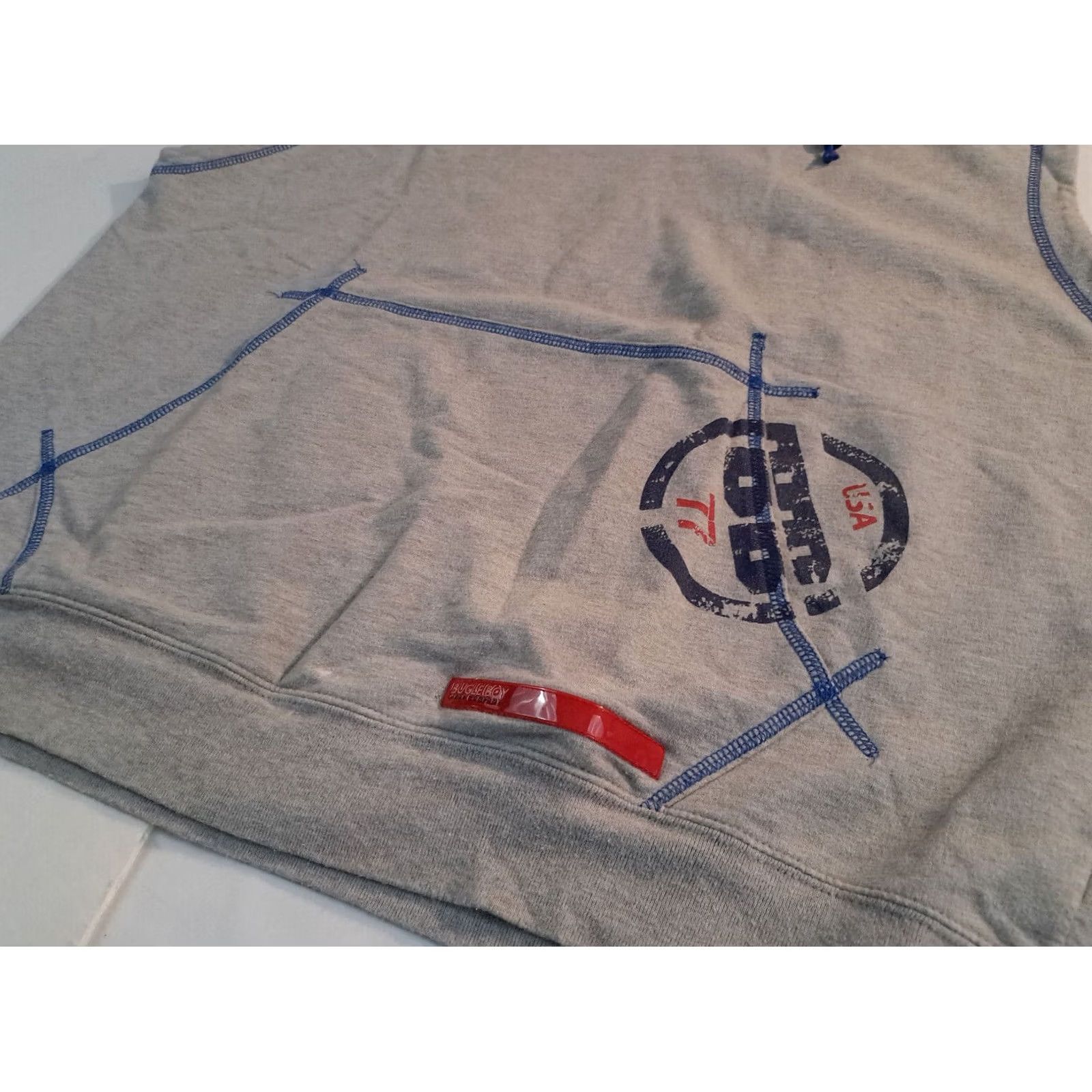 Vintage VINTAGE Bugle Boy Jeans Sweatshirt Hooded Sleeveless Gray M Crew Neck Pullover 26in Long 23in Pit to Pit Mens Size US M / EU 48-50 / 2 - 4 Thumbnail
