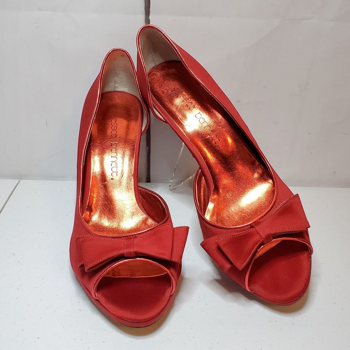 Designer Jessica Bennett Jeanie Satin Embellished Stiletto Heels 10 Size US 10 / IT 40 - 14 Thumbnail
