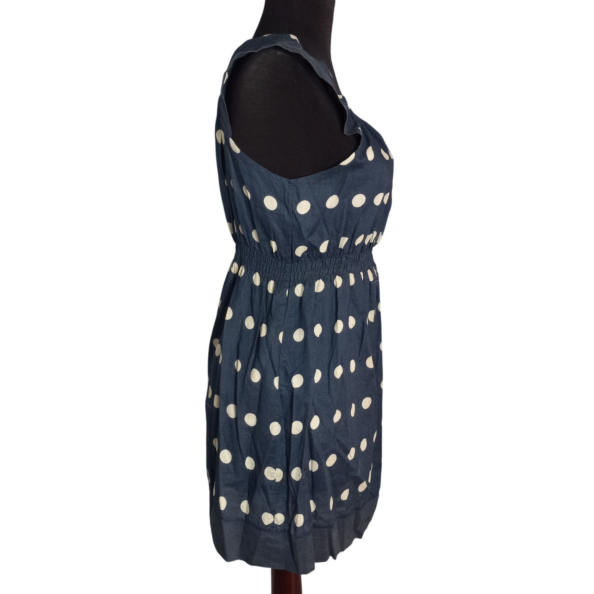 Anthropologie Edme & Esyllte 6 Dress Anthropologie Navy Blue Polka Dot Sle Size M / US 6-8 / IT 42-44 - 4 Thumbnail