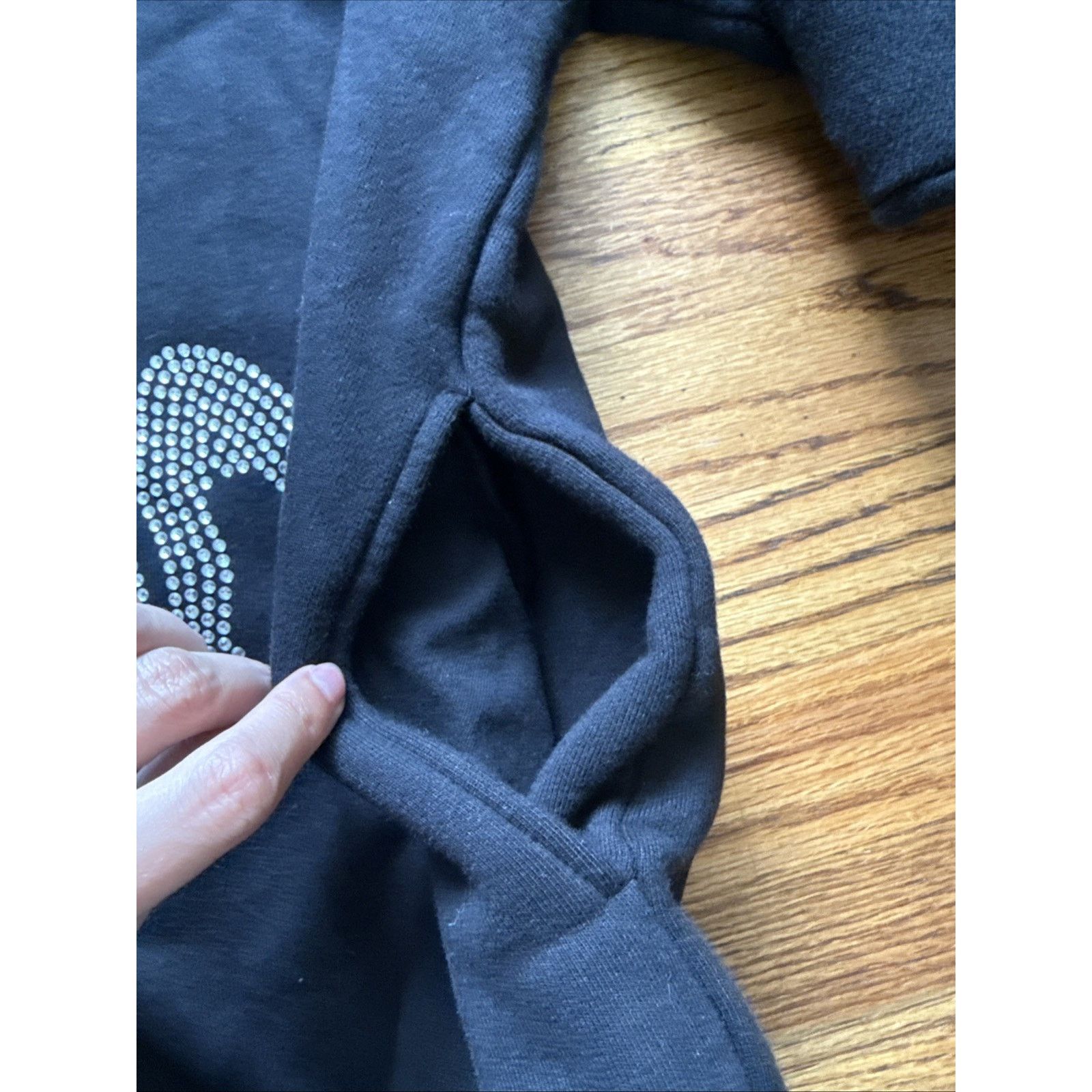 Other Mood Swings NOT IN THE MOOD RHINESTONE HOODIE Size L Size US L / EU 52-54 / 3 - 6 Thumbnail