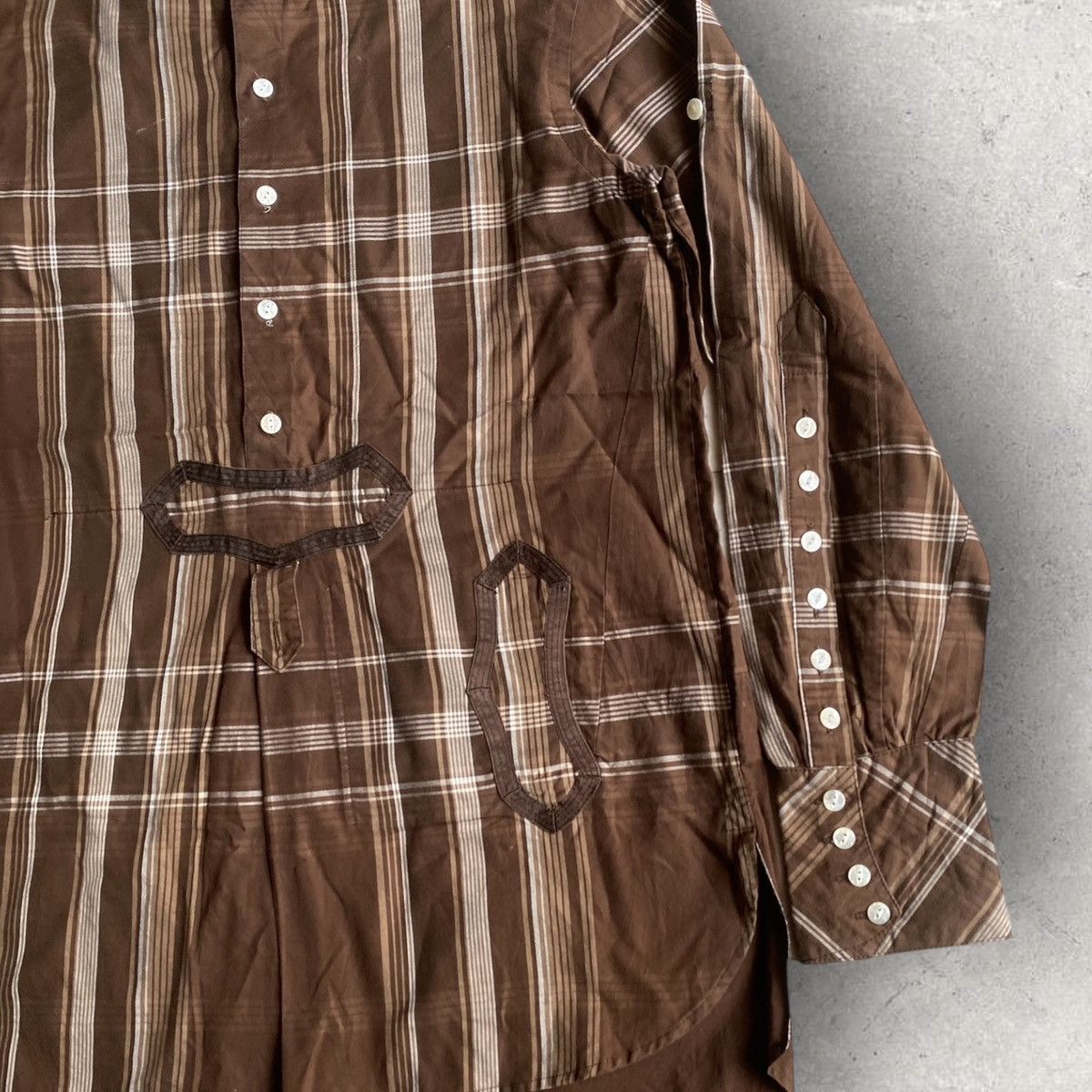 Number (N)ine × Takahiromiyashita The Soloist. SS09 Brown Tartan Arrow Shirt Size US M / EU 48-50 / 2 - 4 Thumbnail