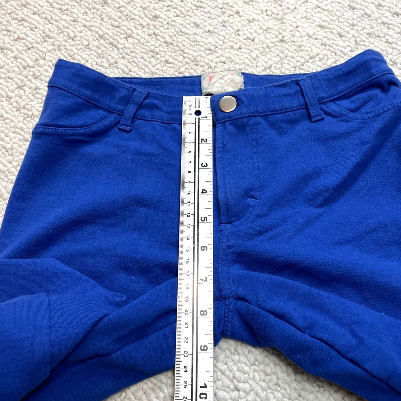 Vintage F&F Chino Pants Womens 26x30 Blue Skinny Cotton Solid Low Rise Stretch Slacks - Vintage Size 28" / US 6 / IT 42 - 6 Thumbnail